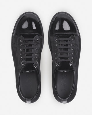 DBB1 SNEAKERS IN VELVET AND PATENT LEATHER - BLACK/BLACK