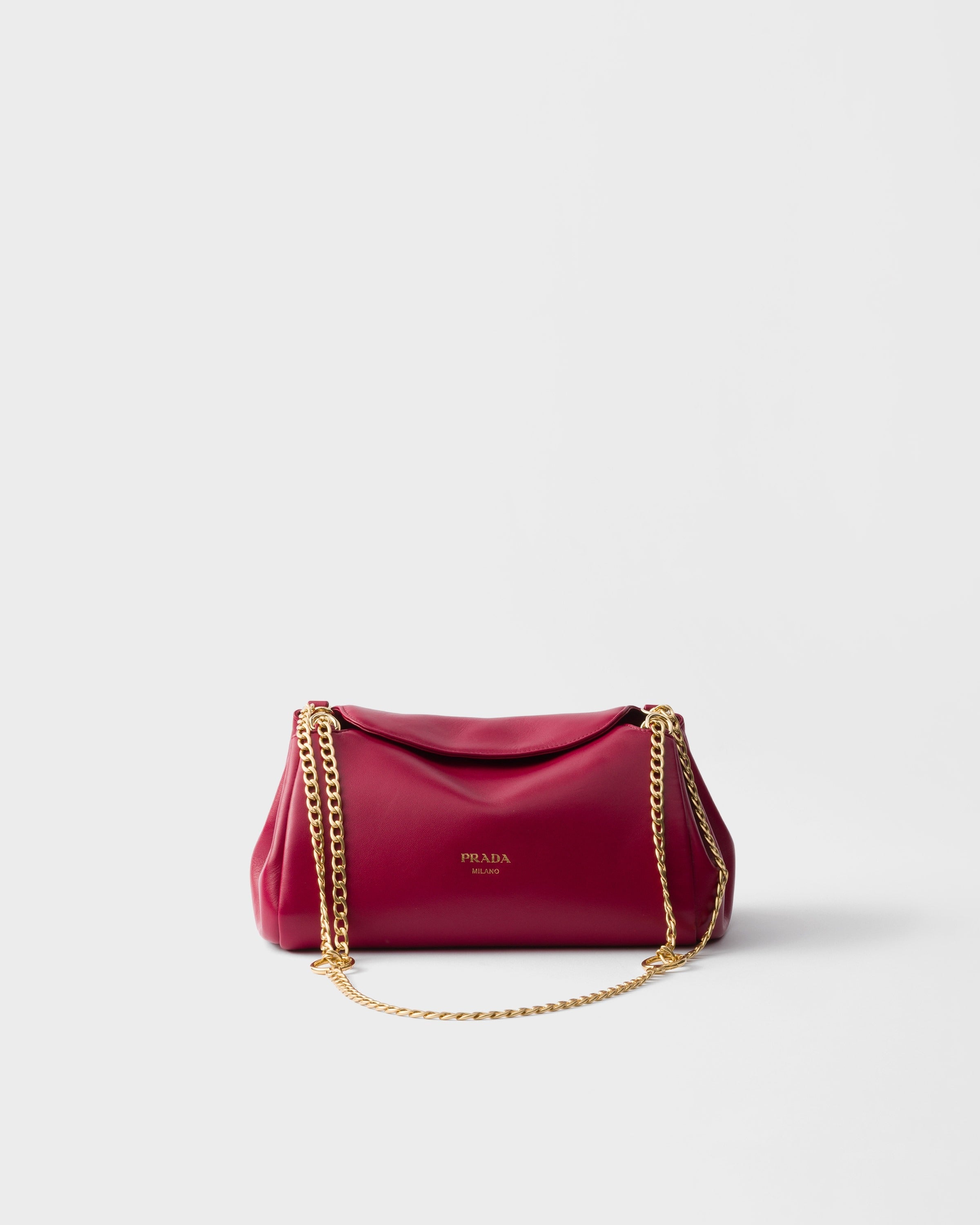 Small Prada Tumulte nappa leather bag Cherry