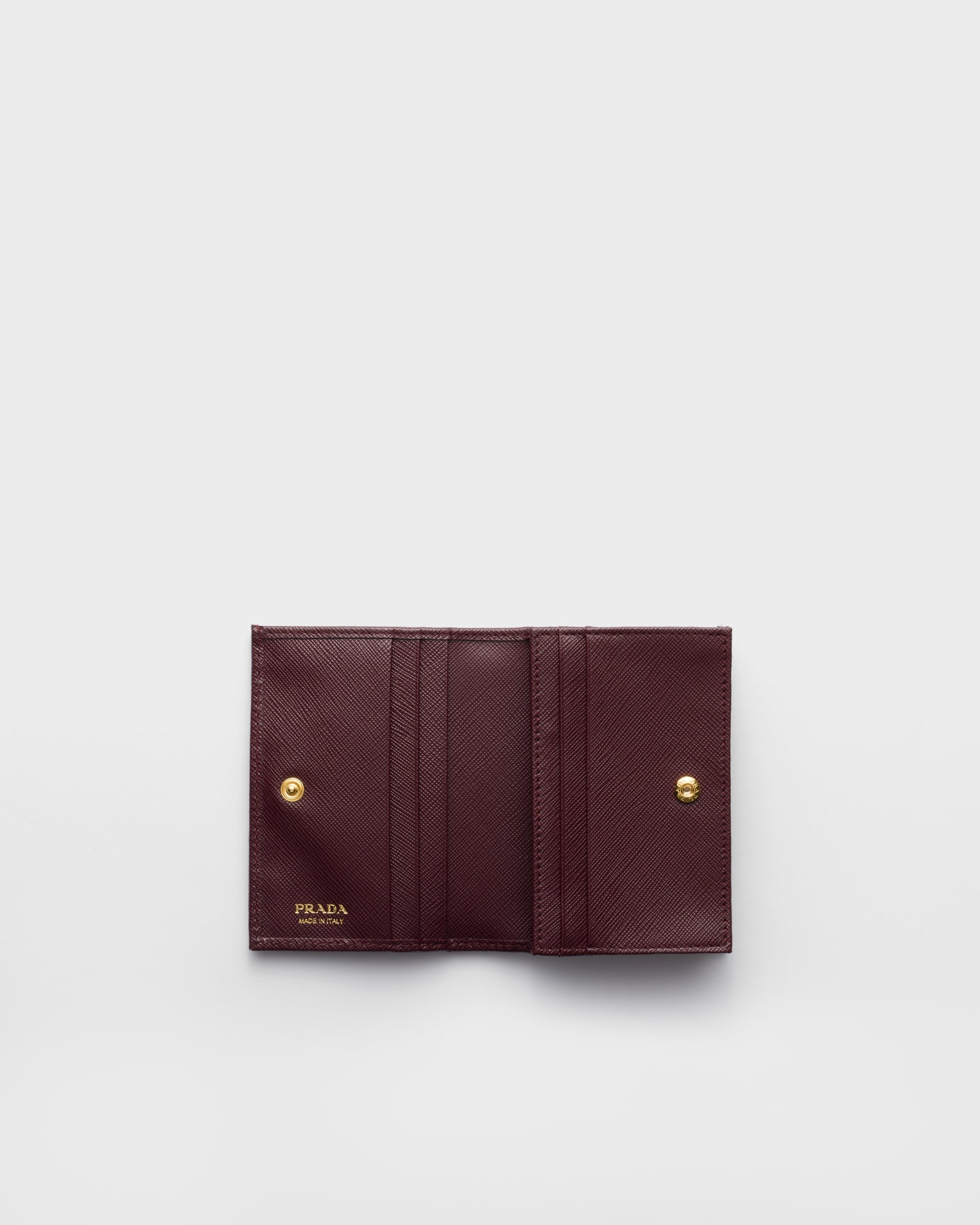 Small Saffiano Leather Wallet Burgundy