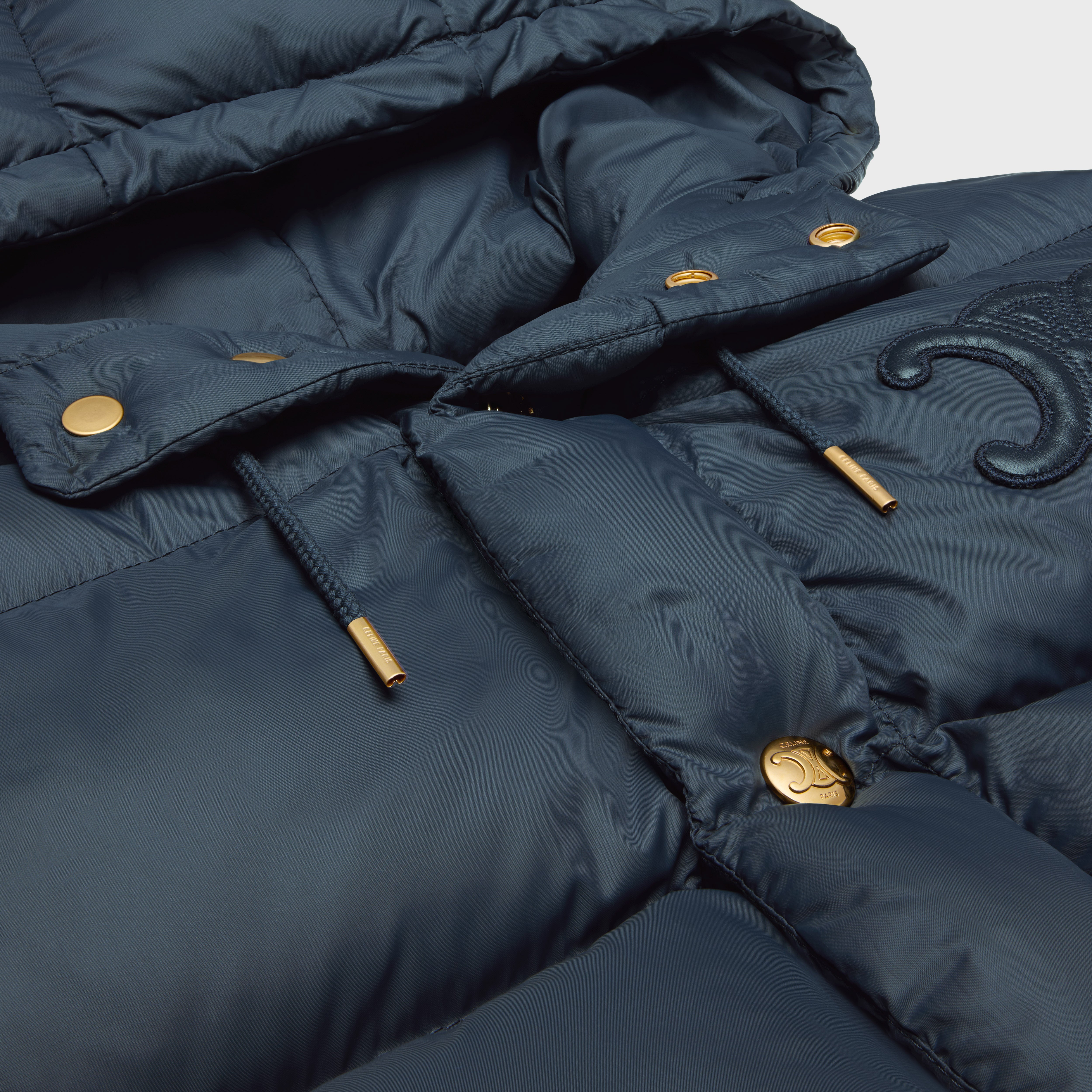 OVERSIZED SLEEVELESS DOWN JACKET IN LIGHTWEIGHT NYLON - NAVY