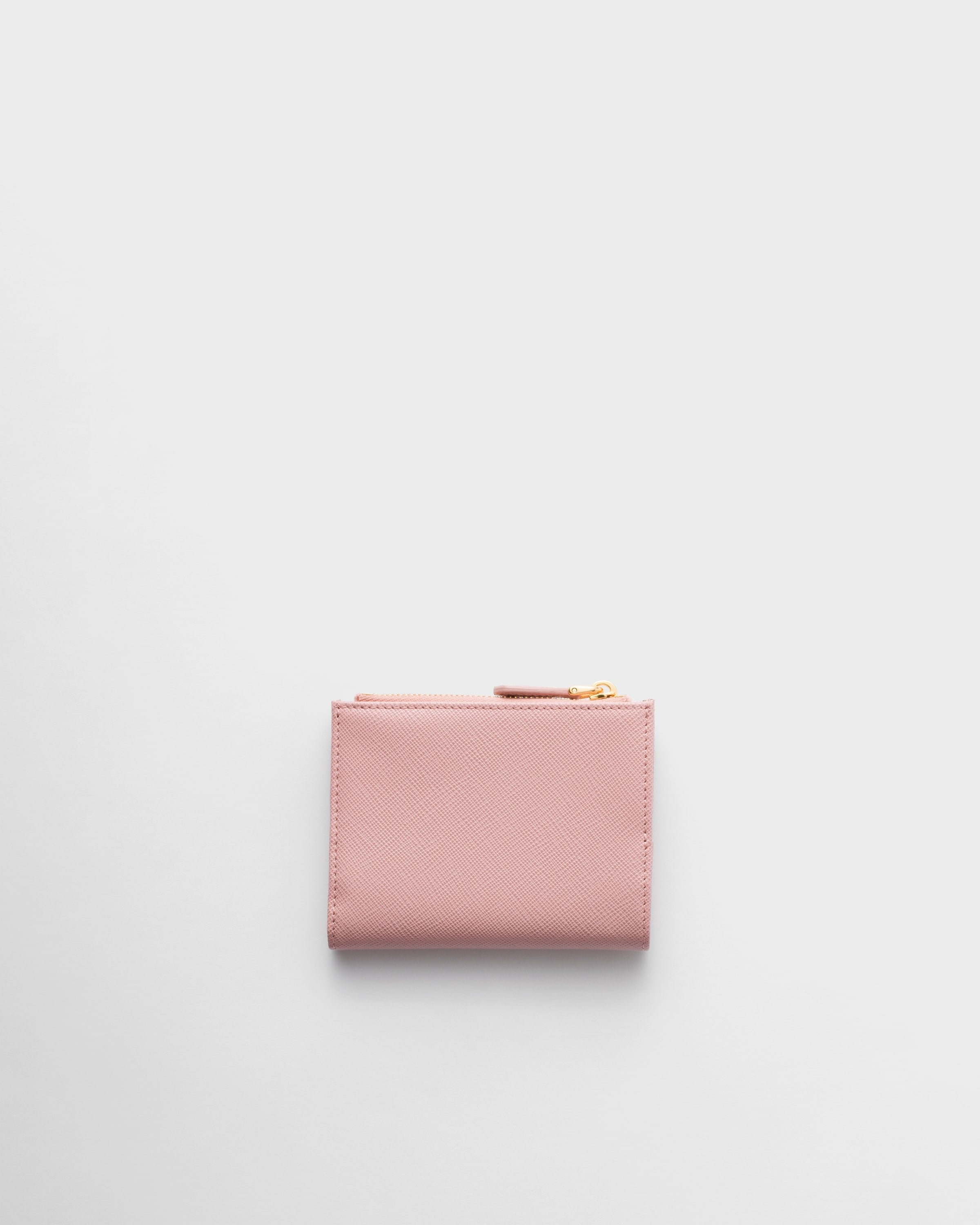 Small Saffiano leather wallet Peach