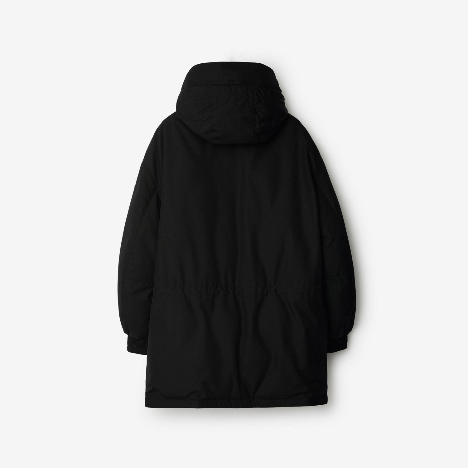 Faux Fur Trim Nylon Parka - Black