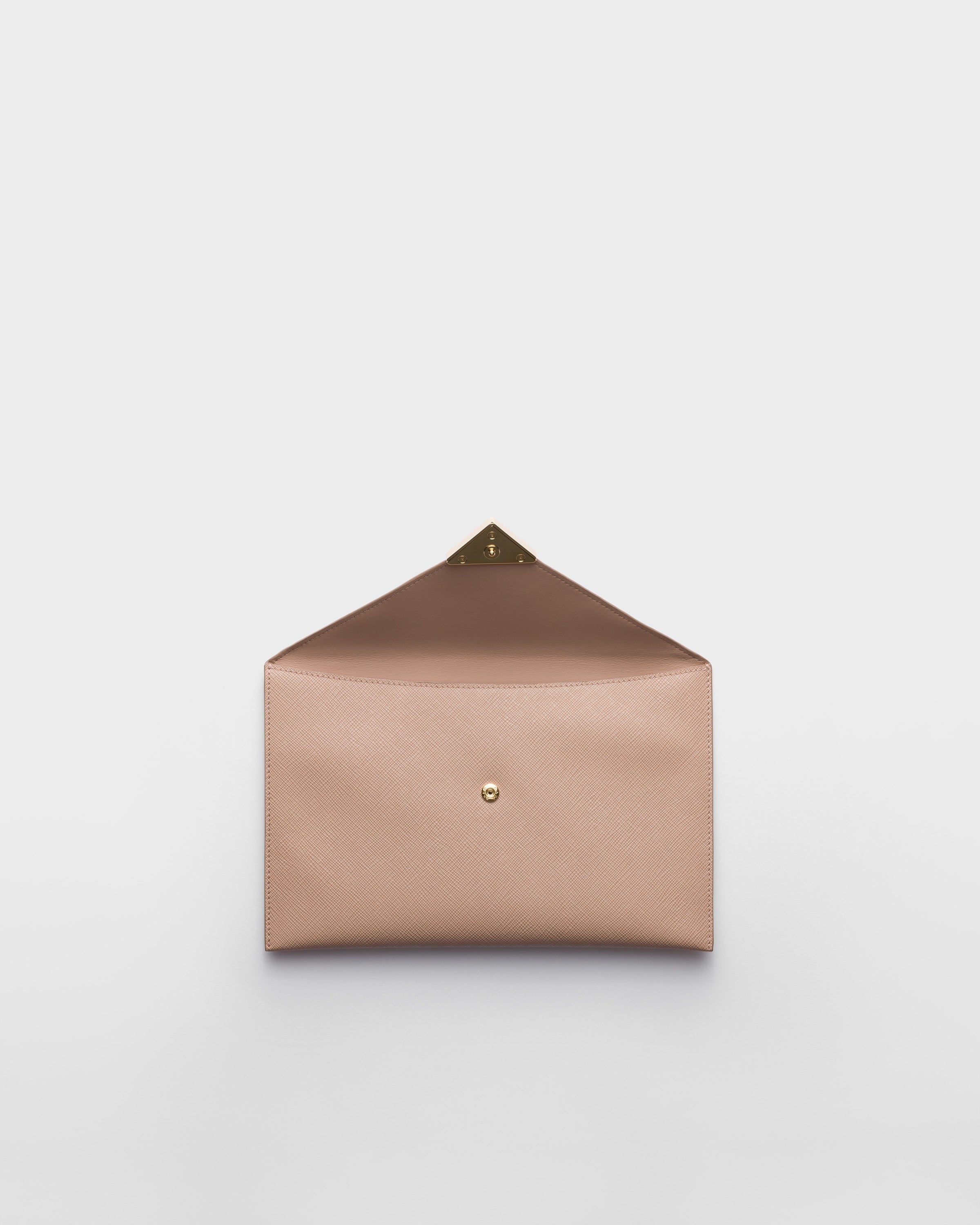Saffiano leather envelope clutch Powder Pink