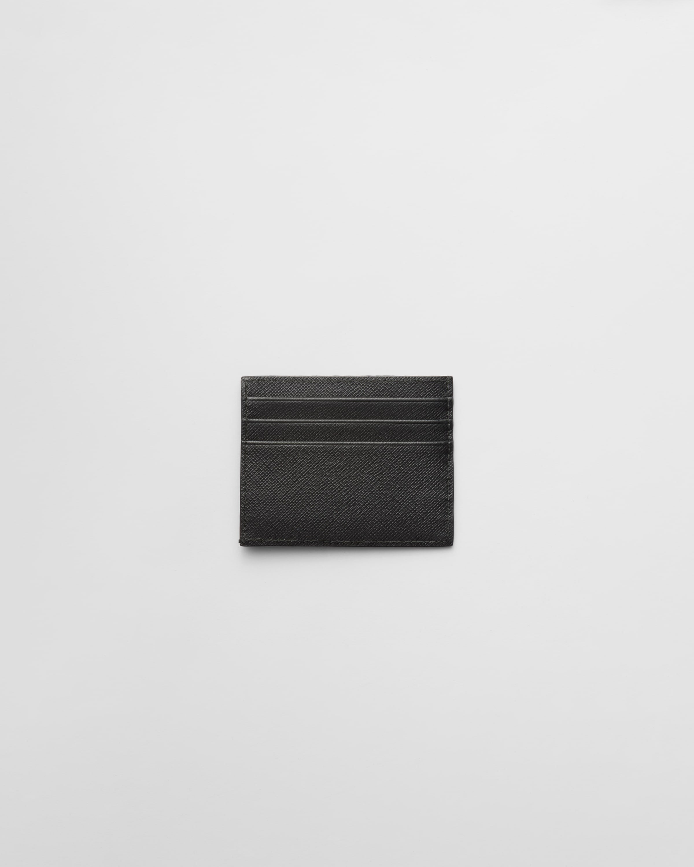 Saffiano leather card holder Black