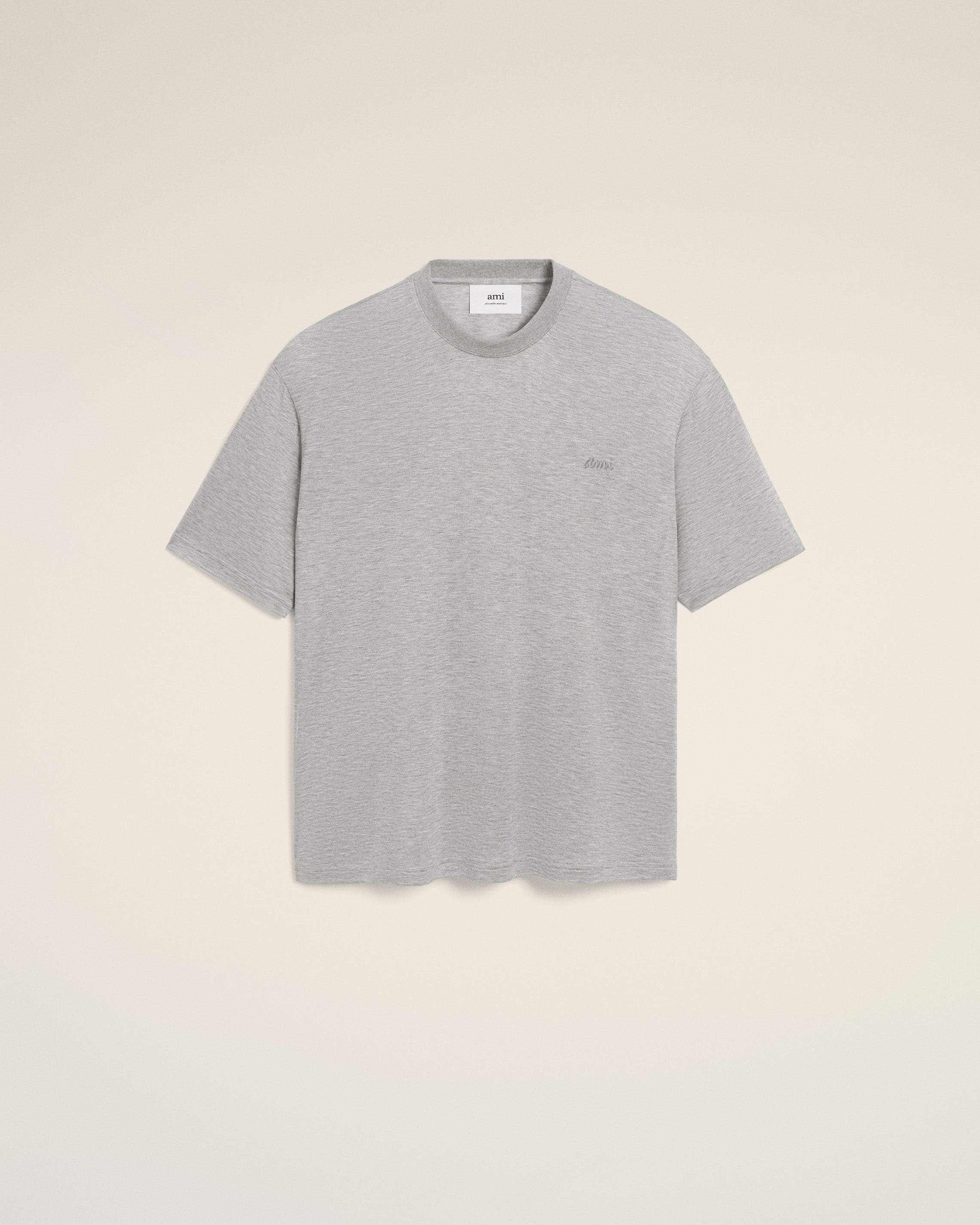 Grey Cotton Short Sleeves T-shirt HEATHER GREY