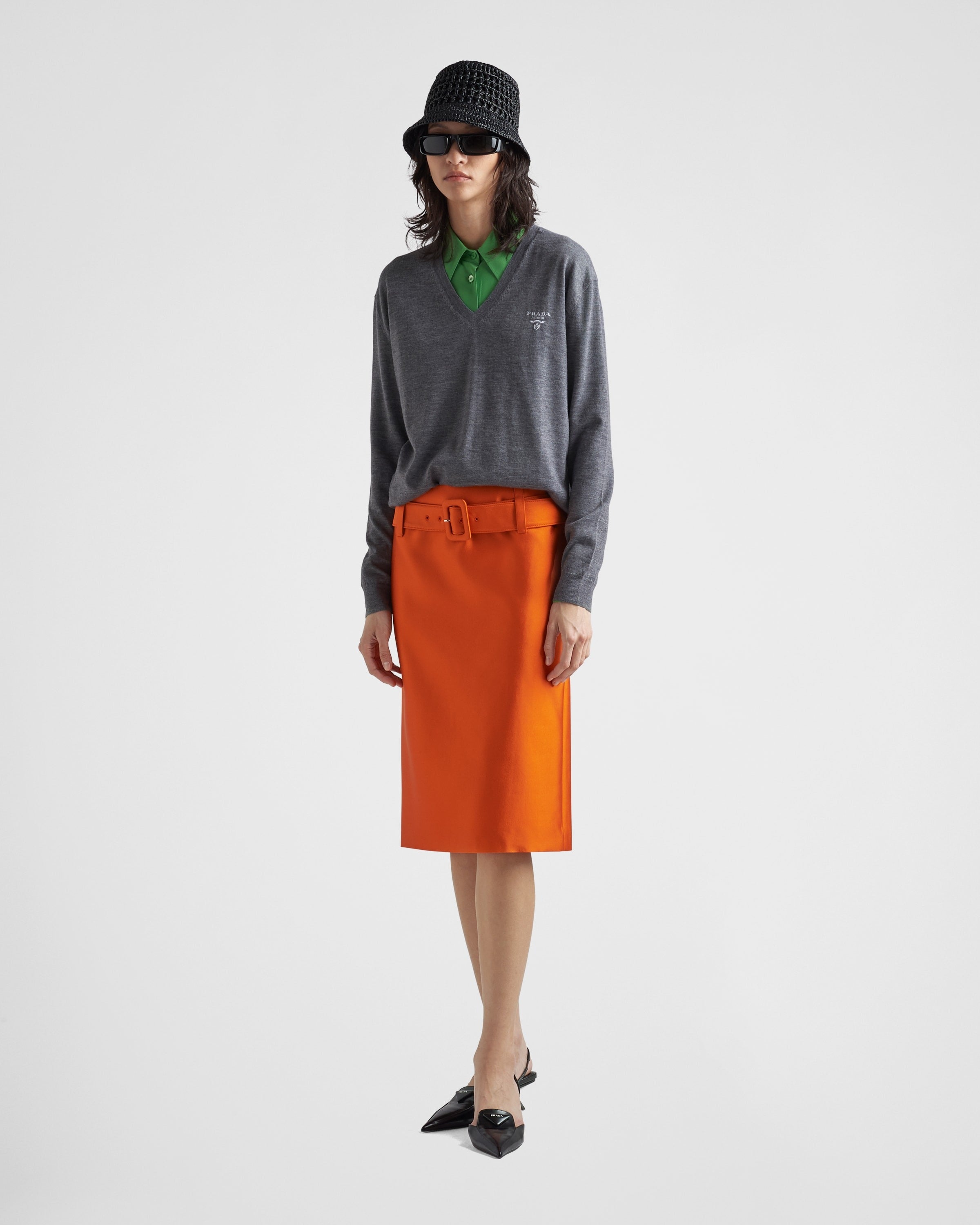 Cashmere V-neck sweater Slate Gray