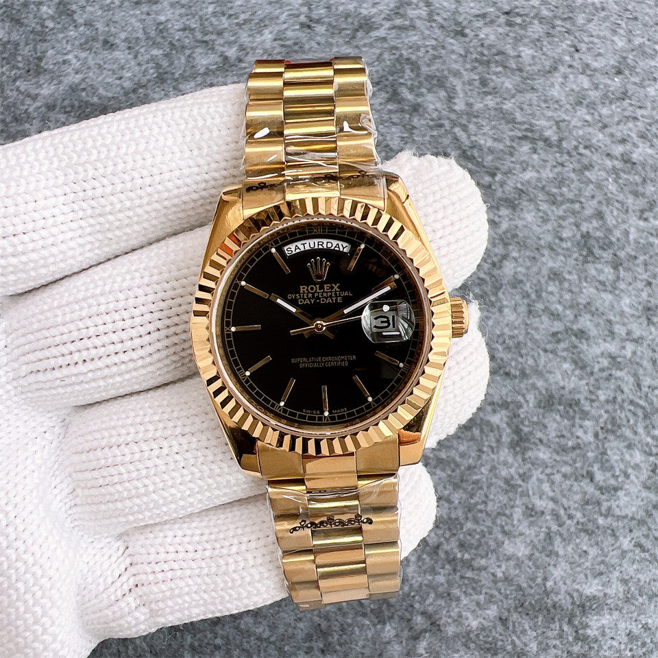 Rolex Day-Date 36mm Black Dial Gold