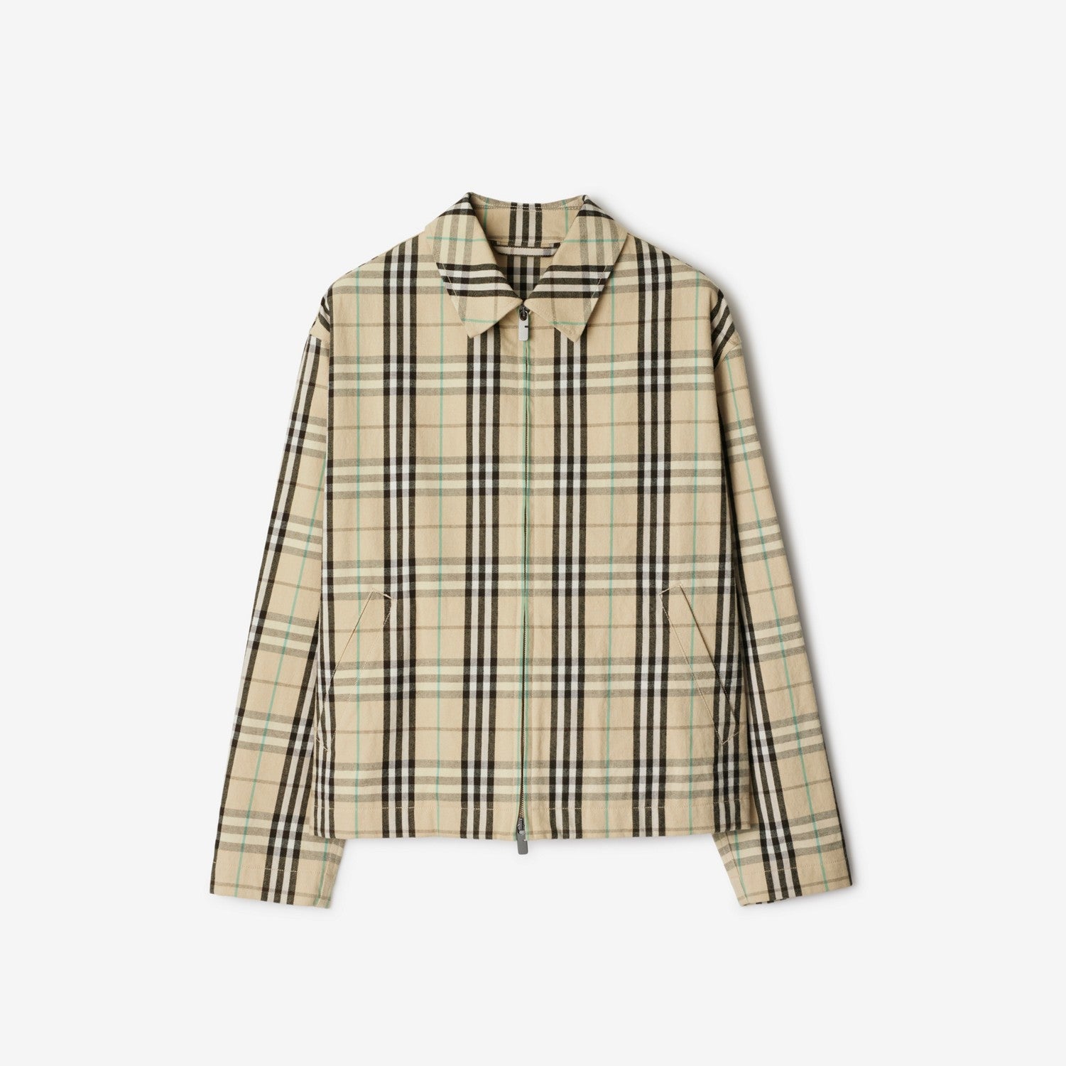 Check Cotton Harrington Jacket - Husk