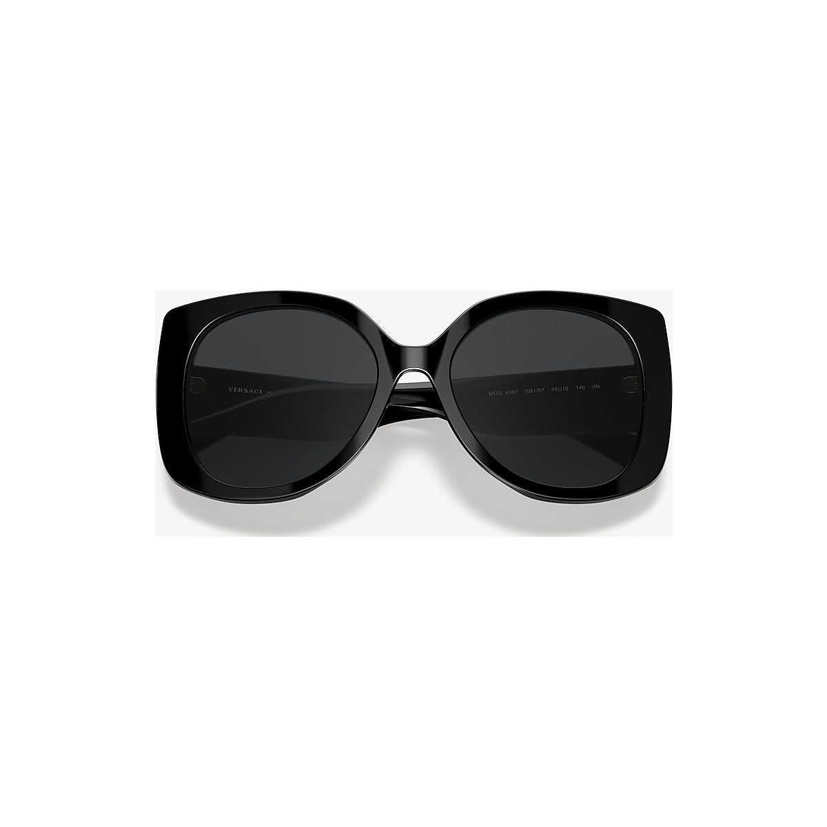 VERSACE VE4387 Black - Women Luxury Sunglasses, Dark Grey Lens