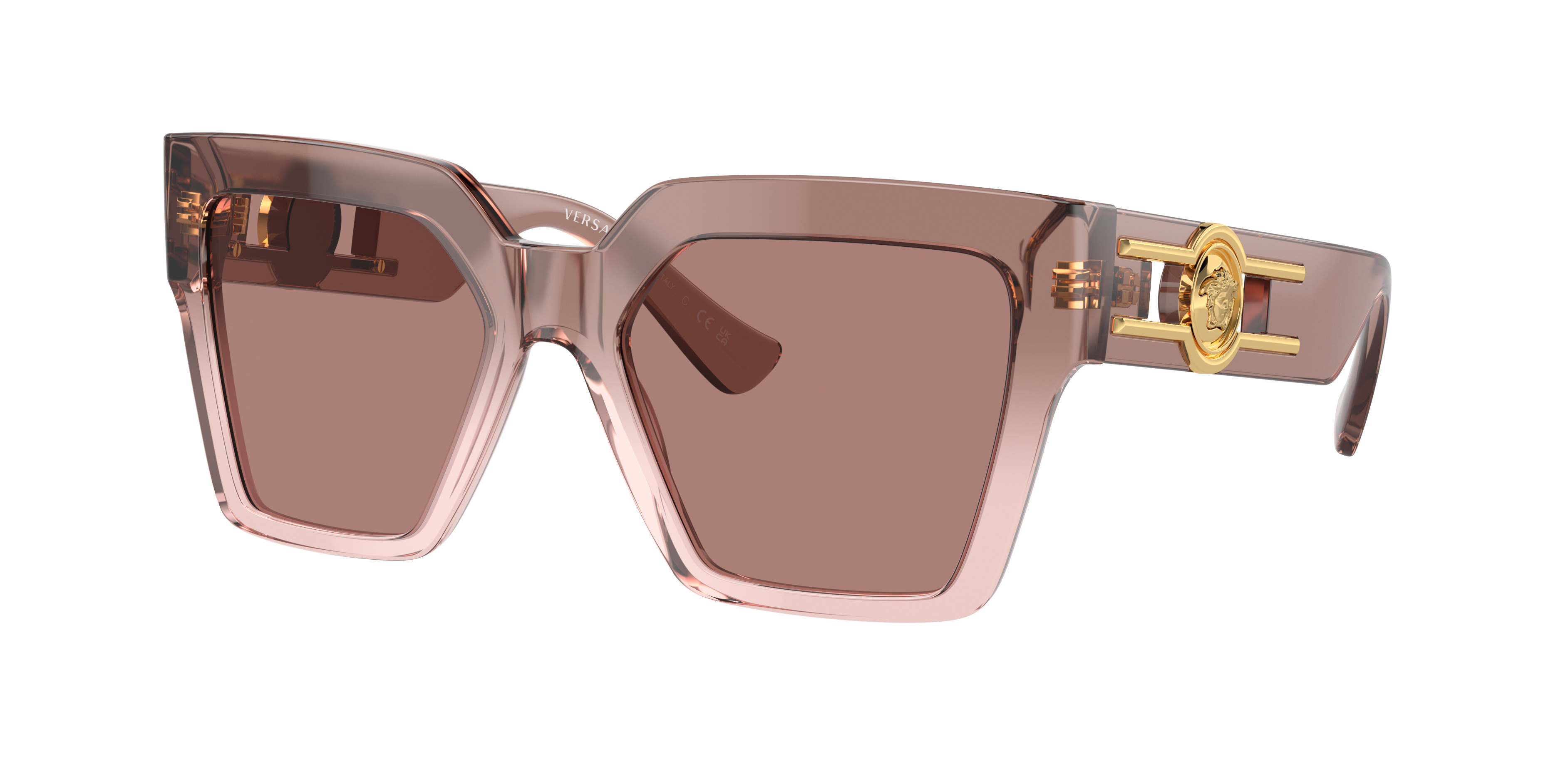 VERSACE VE4458 Brown Transparent - Women Luxury Sunglasses, Light Brown Lens