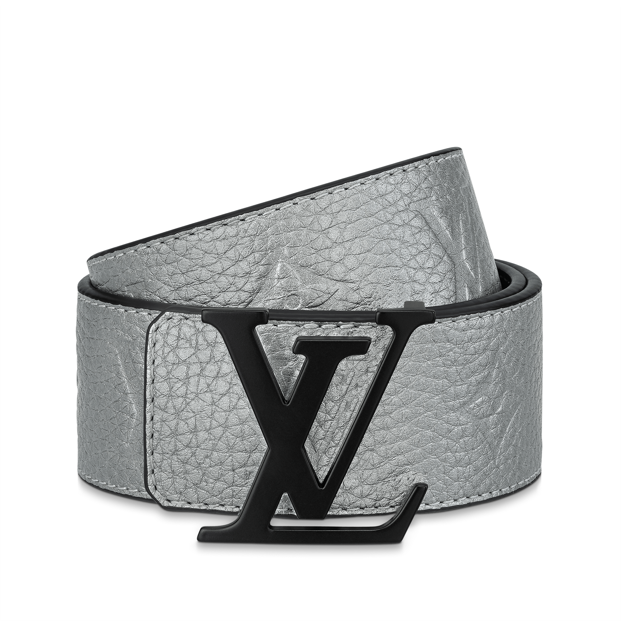 LV Initials 40mm Reversible Belt Taurillon Monogram - Silver