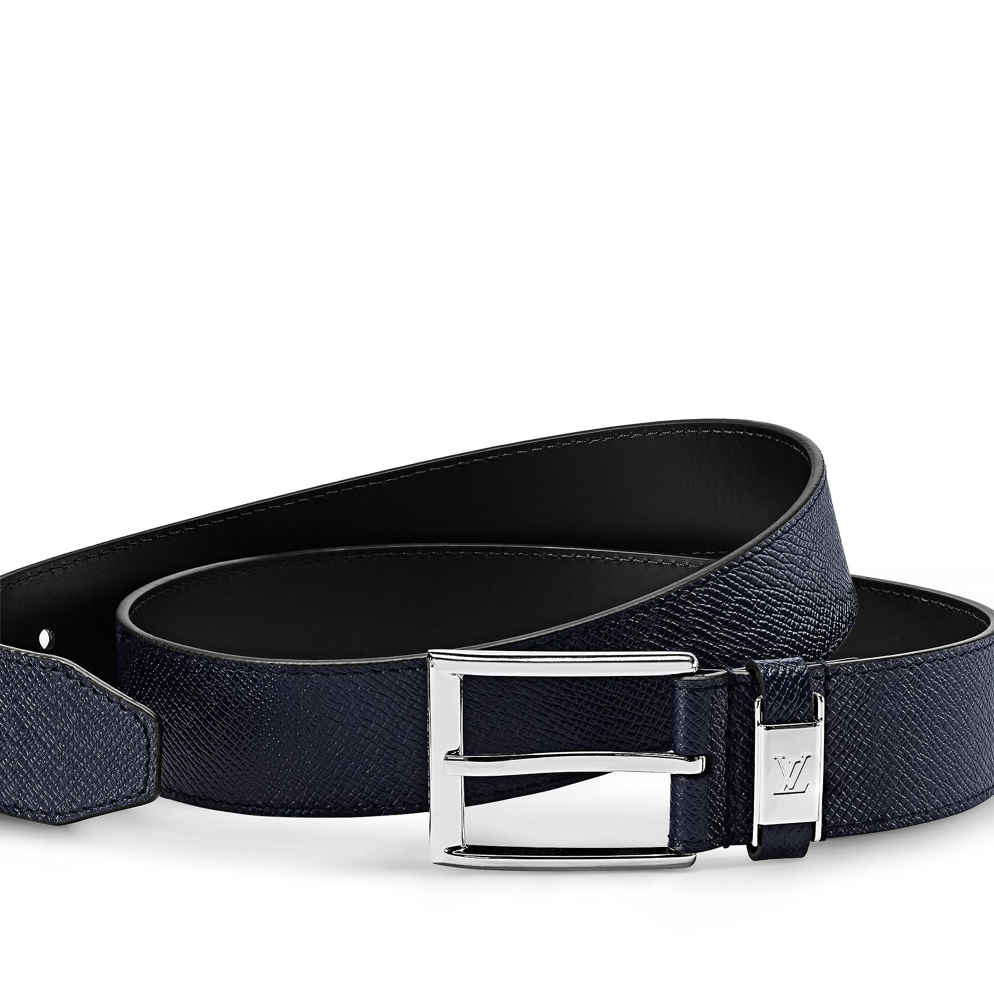 LV City Pin 35mm Belt Taiga Leather - Bleu