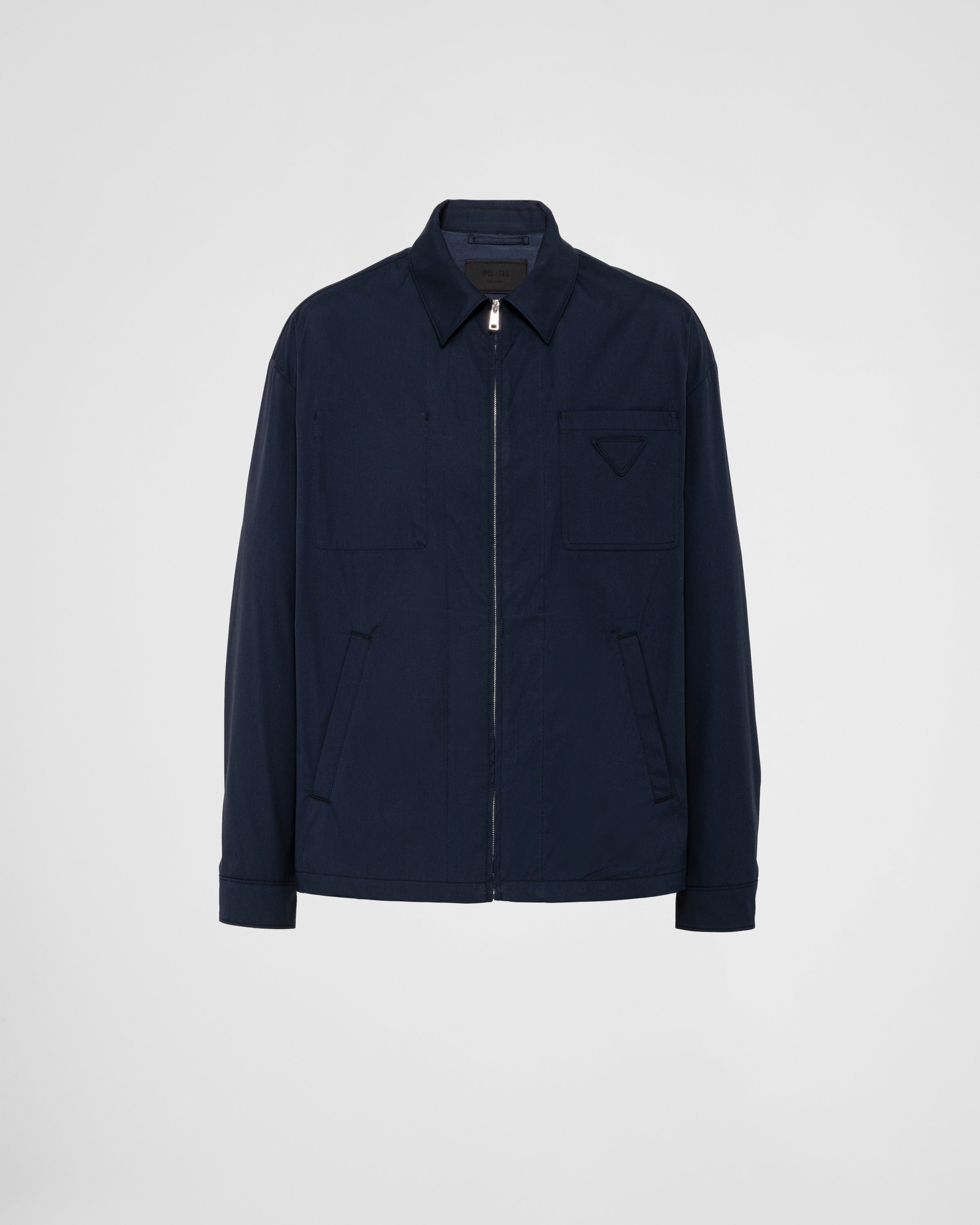Stretch cotton blouson jacket Blue