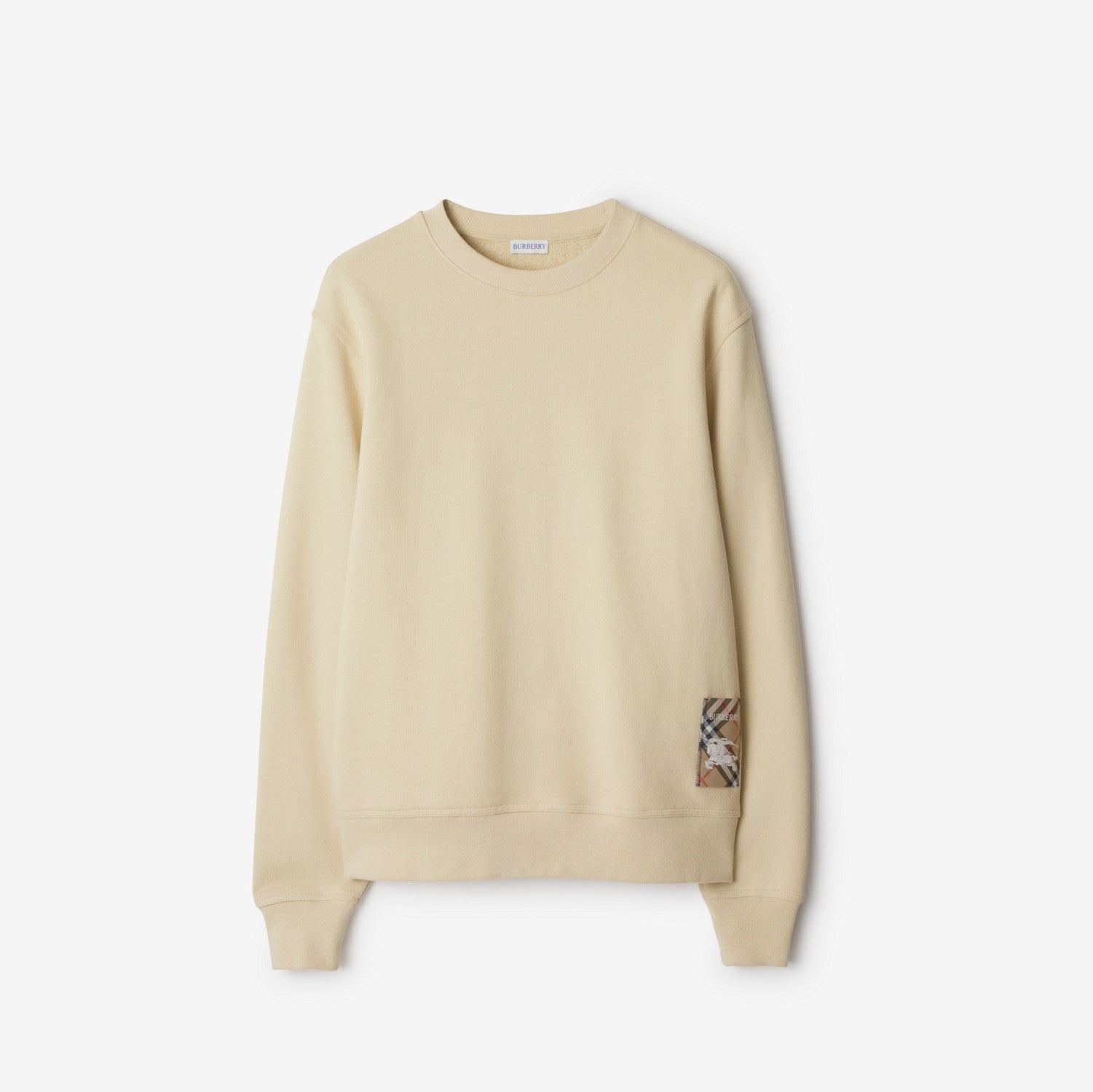 Check Label Cotton Sweatshirt - Nutmeg