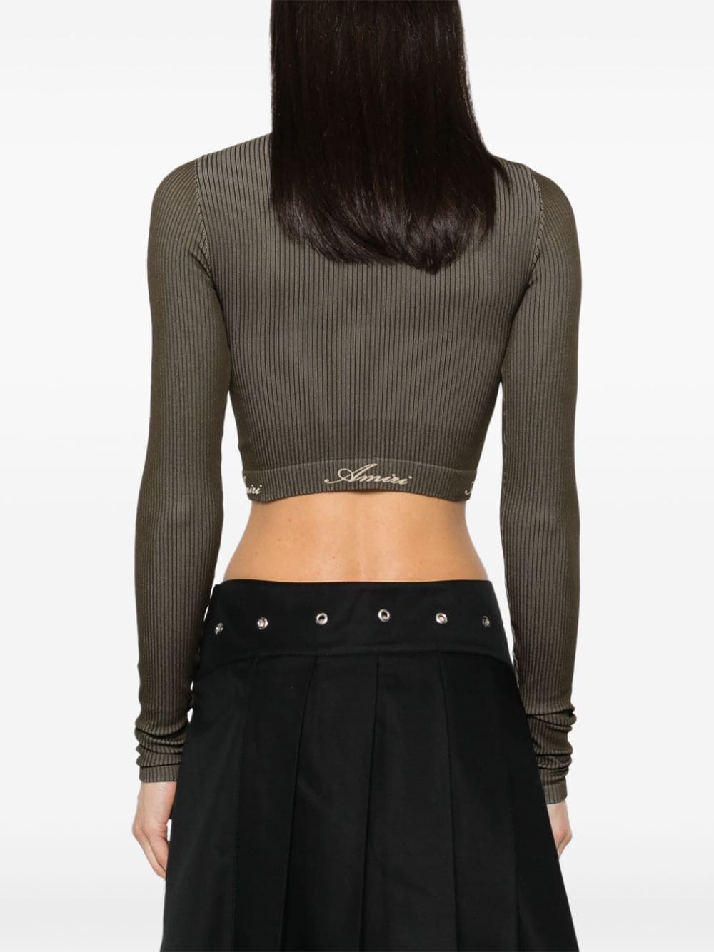 Logo-waistband cropped top