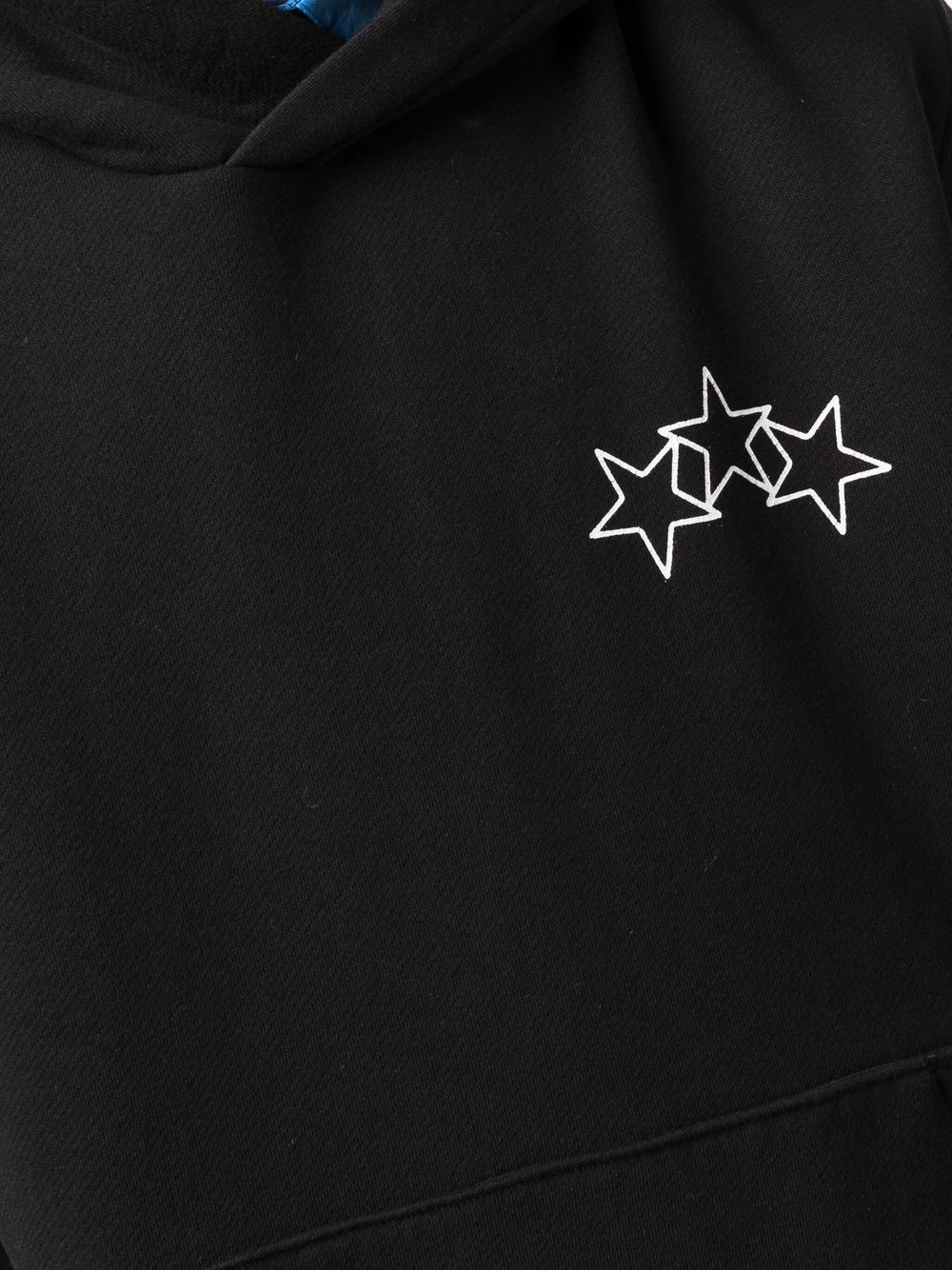 Star-print logo hoodie