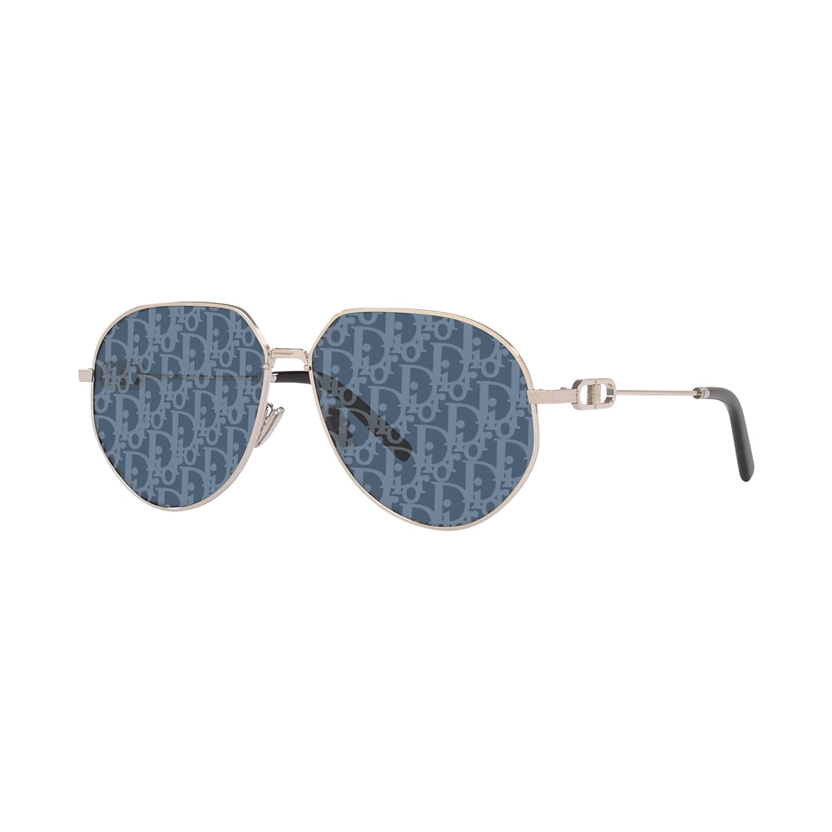 DIOR CD Link A1U Gunmetal Shiny - Men Luxury Sunglasses, Blue Lens