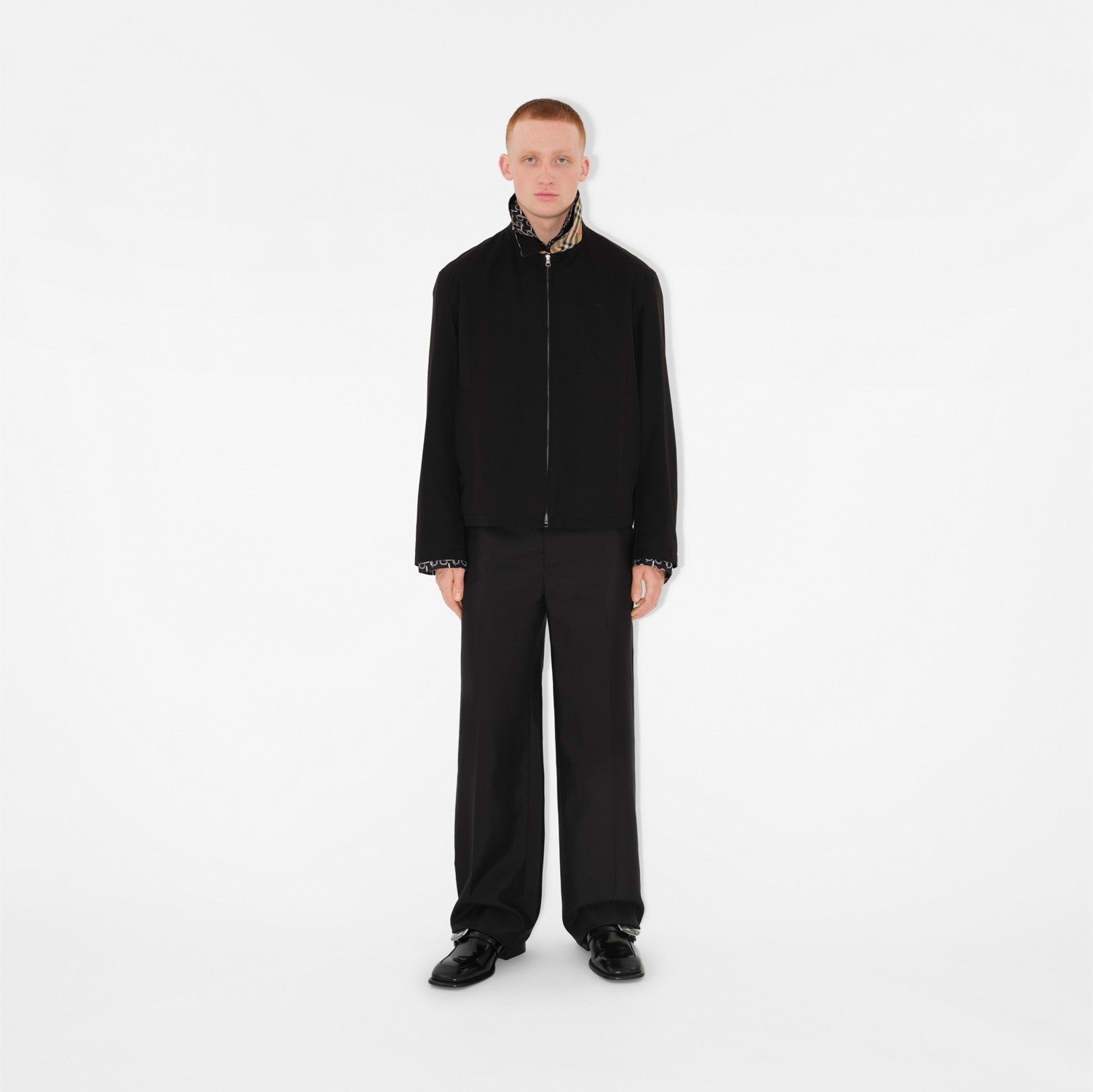 Gabardine Harrington Jacket - Black