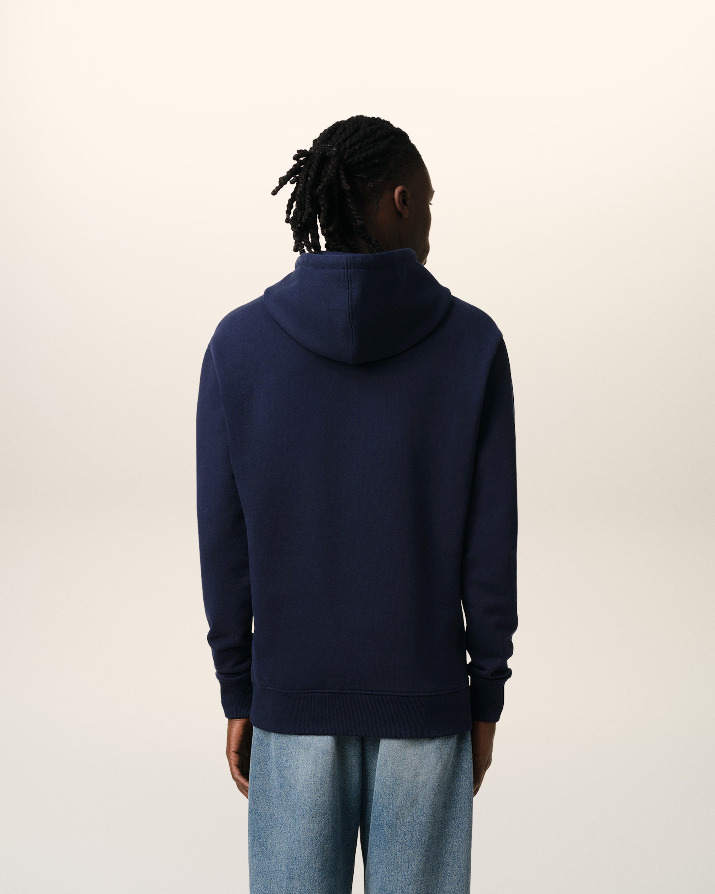 NAVY COTTON AMI DE COEUR HOODIE NIGHT BLUE