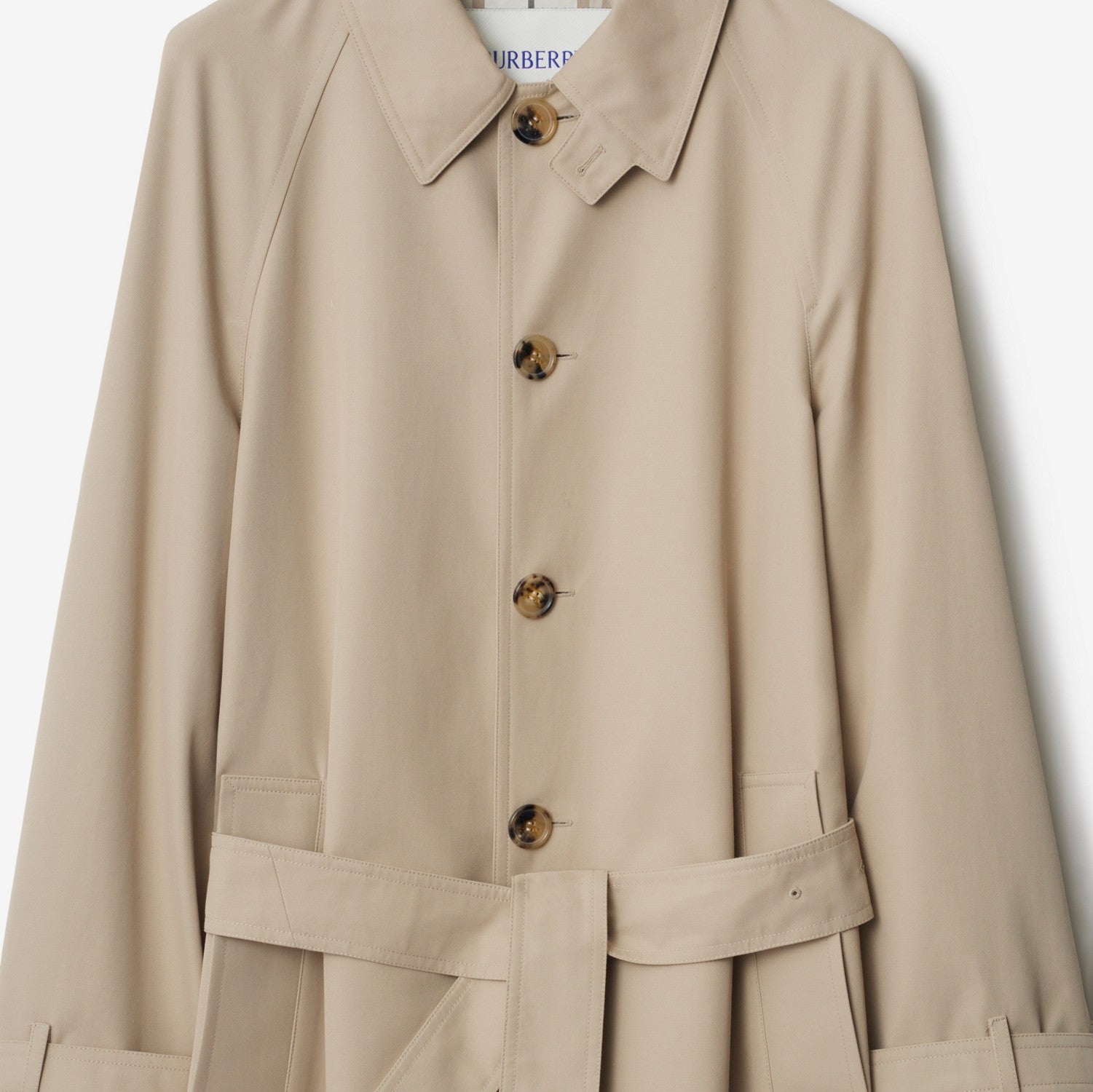 Long Gabardine Car Coat - Fossil