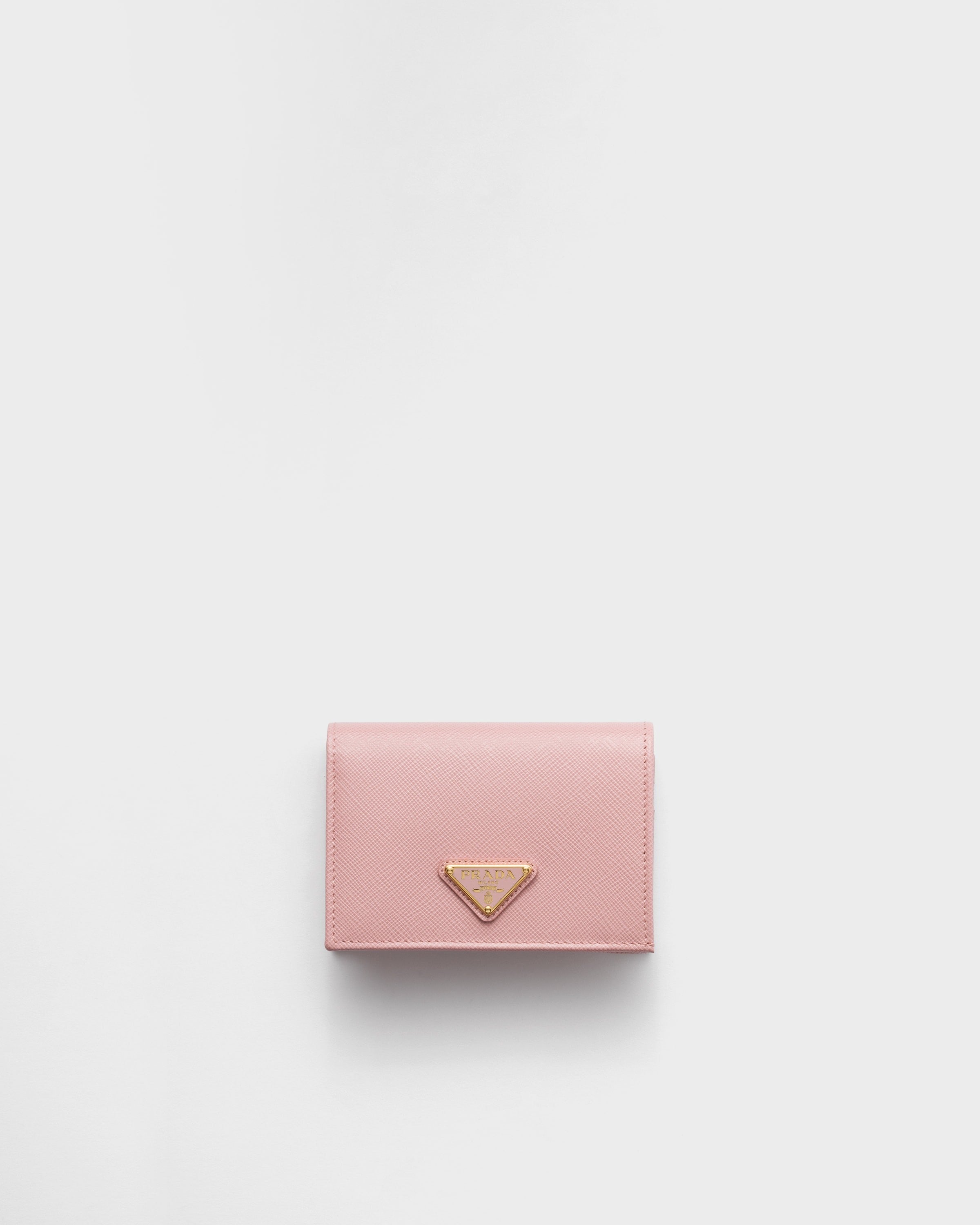 Small Saffiano Leather Wallet Peach