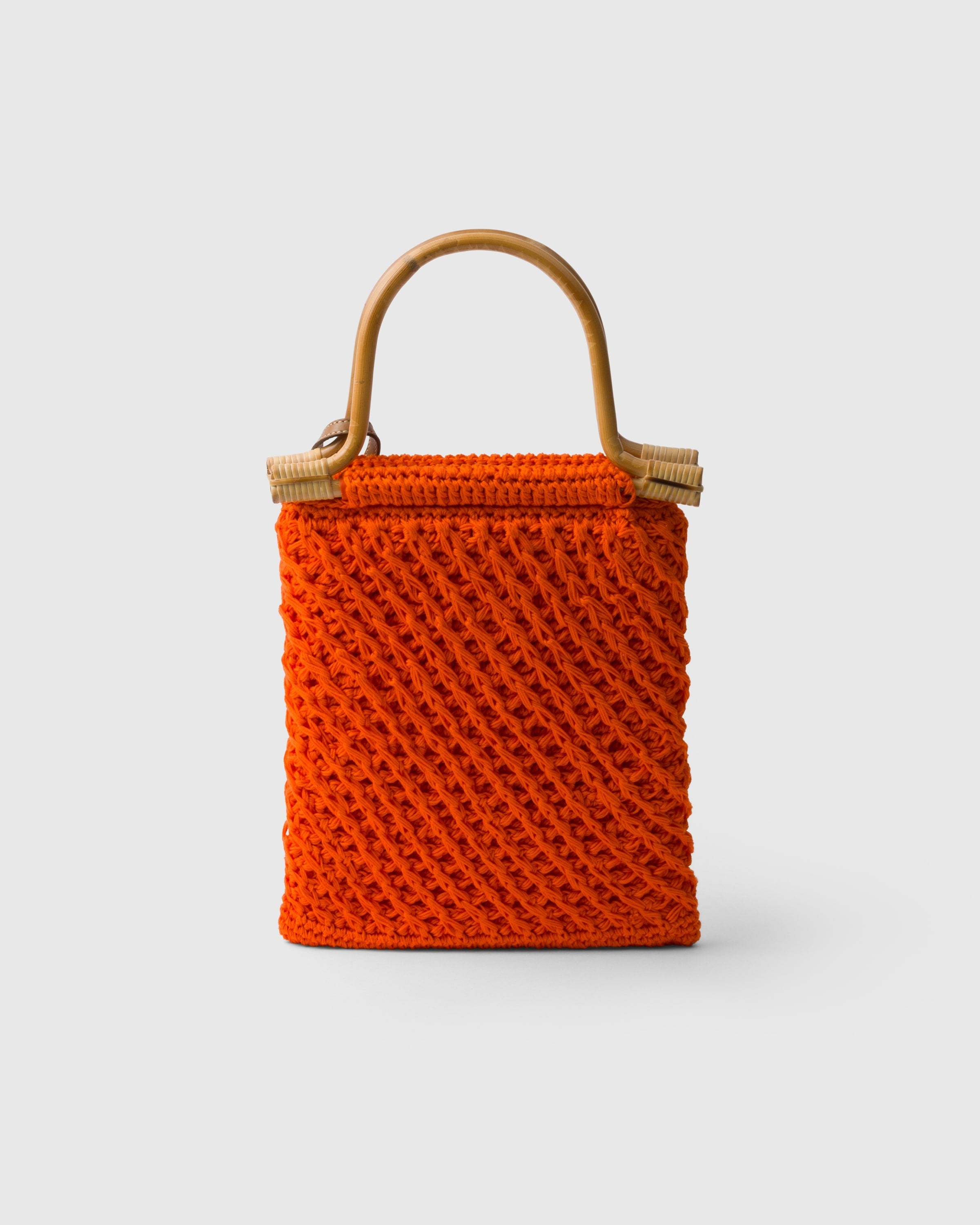Cotton crochet mini-handbag Orange