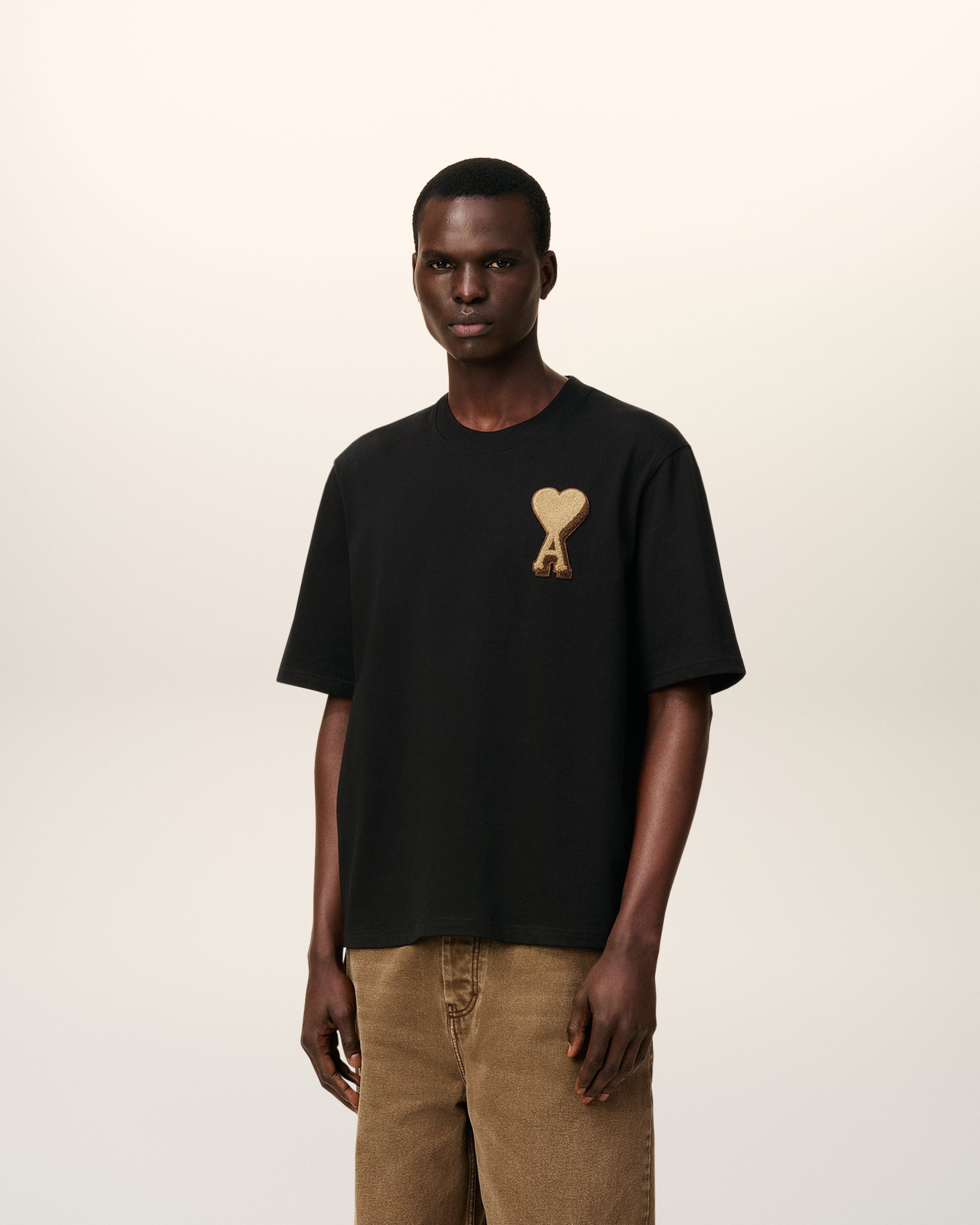 Black Cotton Ami De Coeur T-shirt BLACK