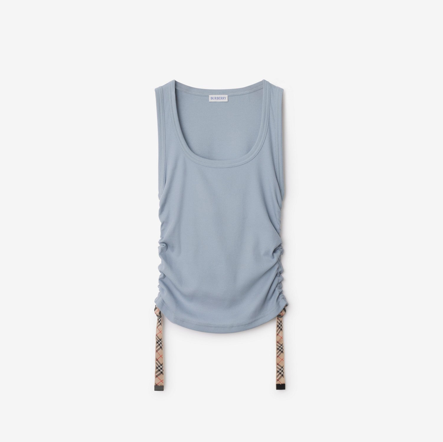 Check Trim Stretch Cotton Vest - Gale