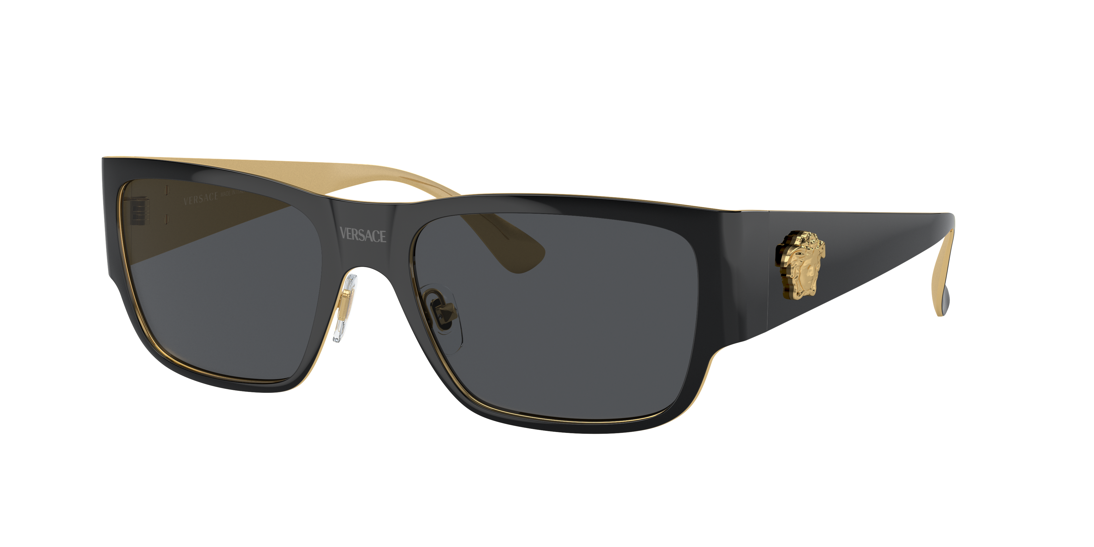 VERSACE VE2262 Black - Men Luxury Sunglasses, Dark Grey Lens