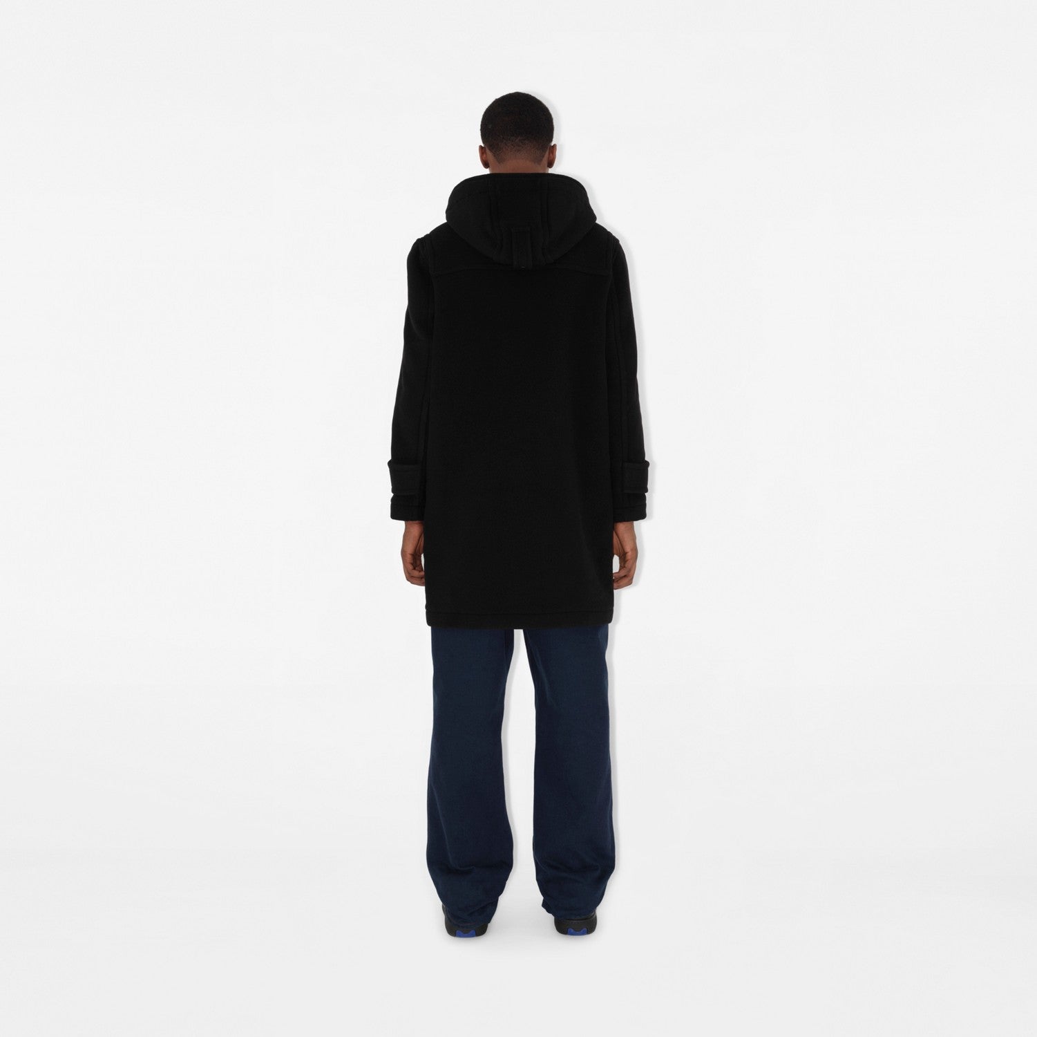 Wool Blend Duffle Coat - Black