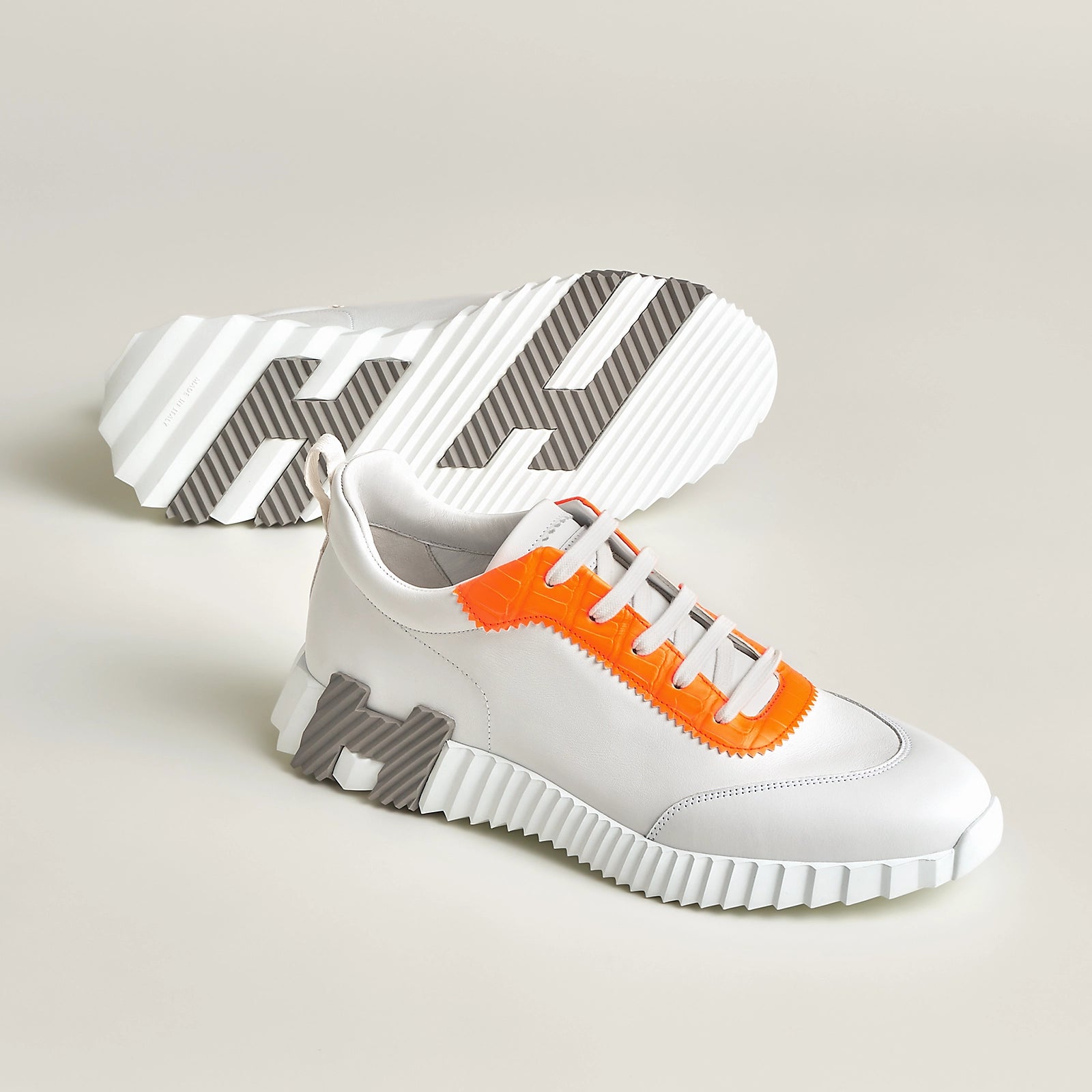 Bouncing Sneaker Blanc/Orange Fluo