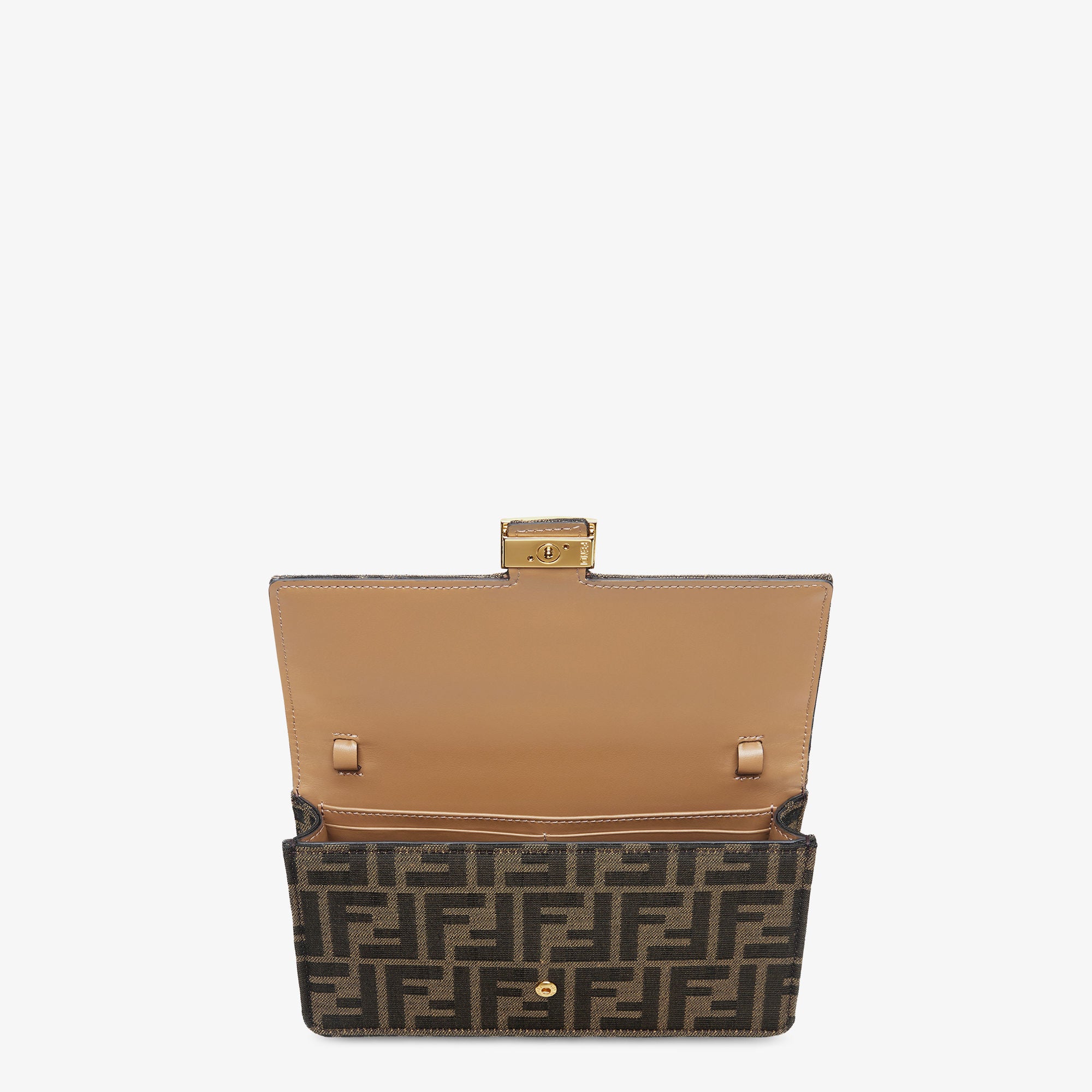 Wallet On Chain Baguette Brown FF fabric wallet
