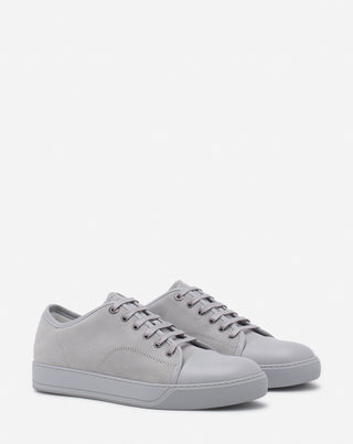 DBB1 LEATHER AND SUEDE SNEAKERS - LIGHT GREY/LIGHT GREY