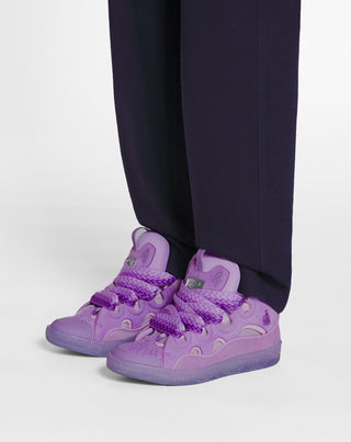 LEATHER CURB SNEAKERS - LILAC