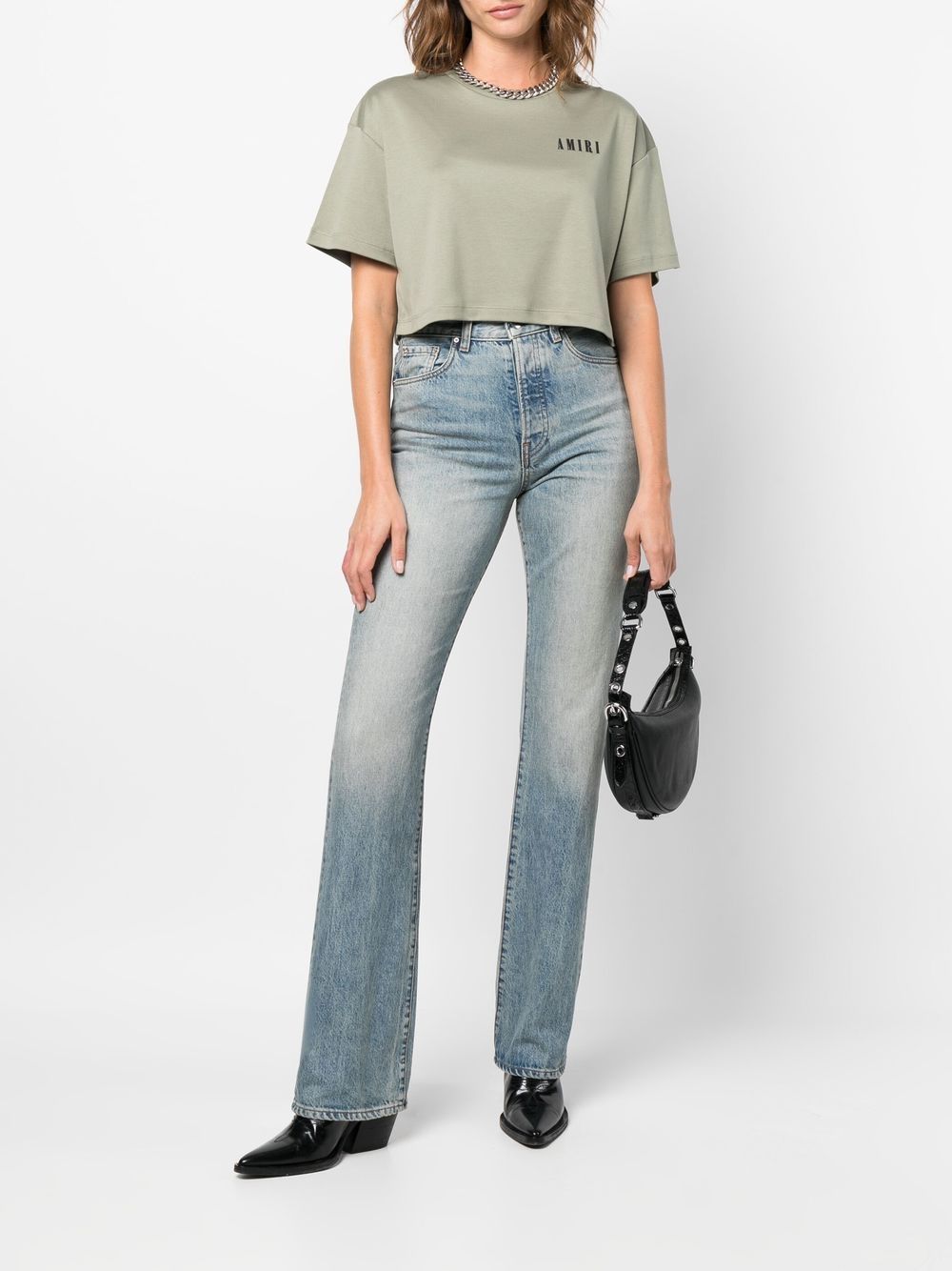 High-waist bootcut jeans