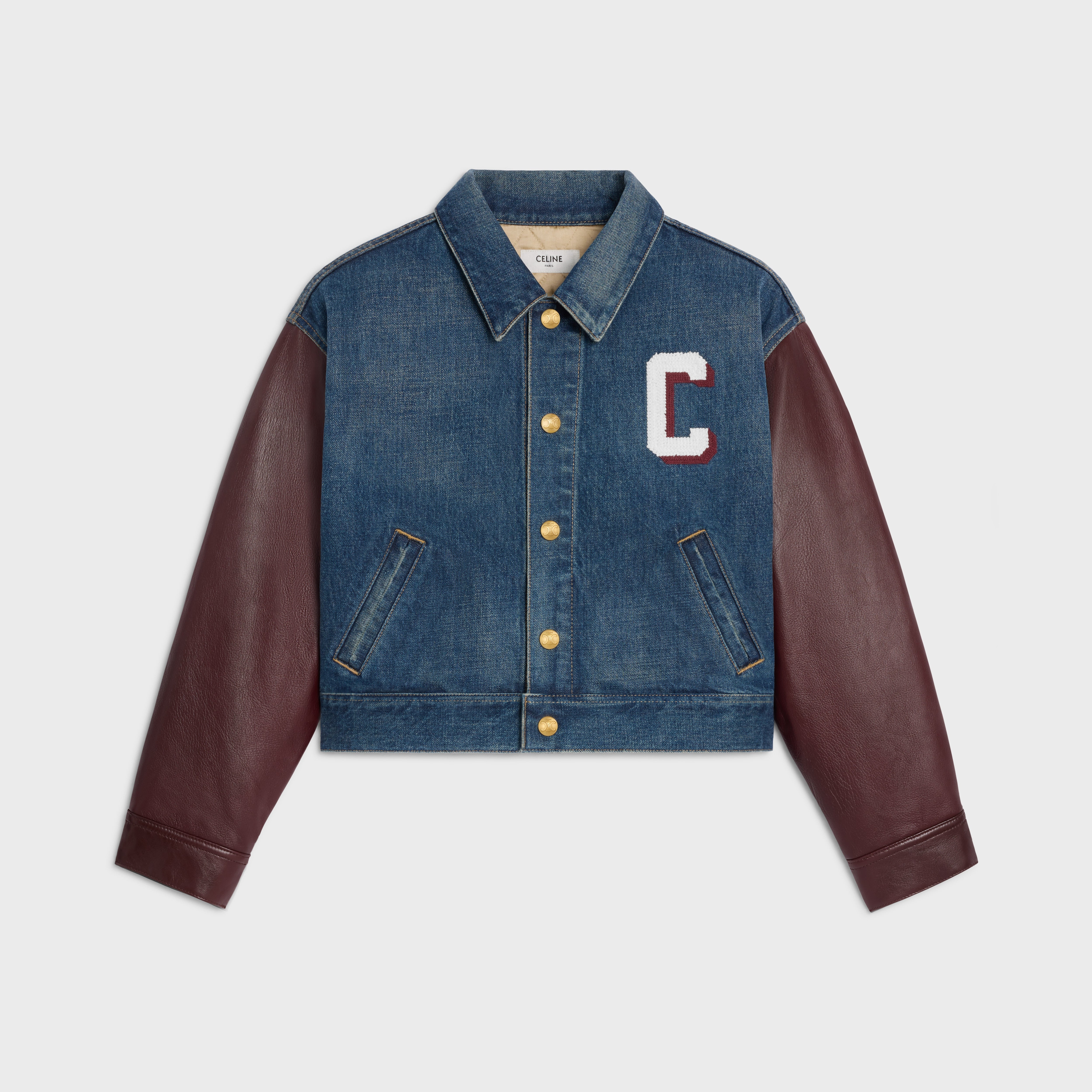 CELINE PARIS JACKET IN DARK UNION WASH DENIM - DARK UNION WASH