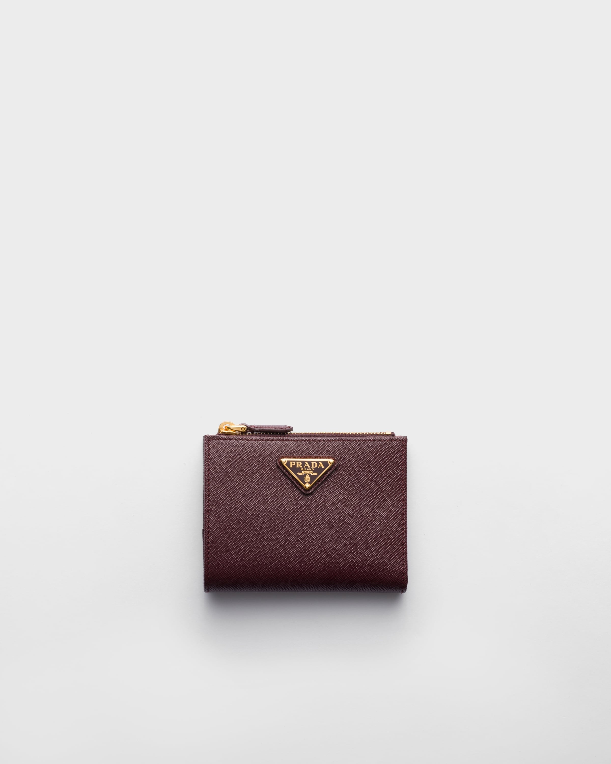 Small Saffiano leather wallet Burgundy