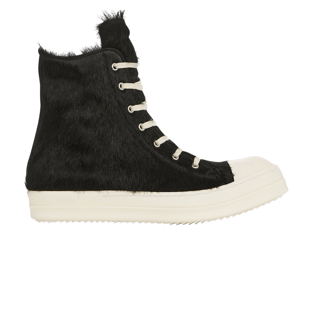 Rick Owens Lido Sneakers 'Black Cow Fur'