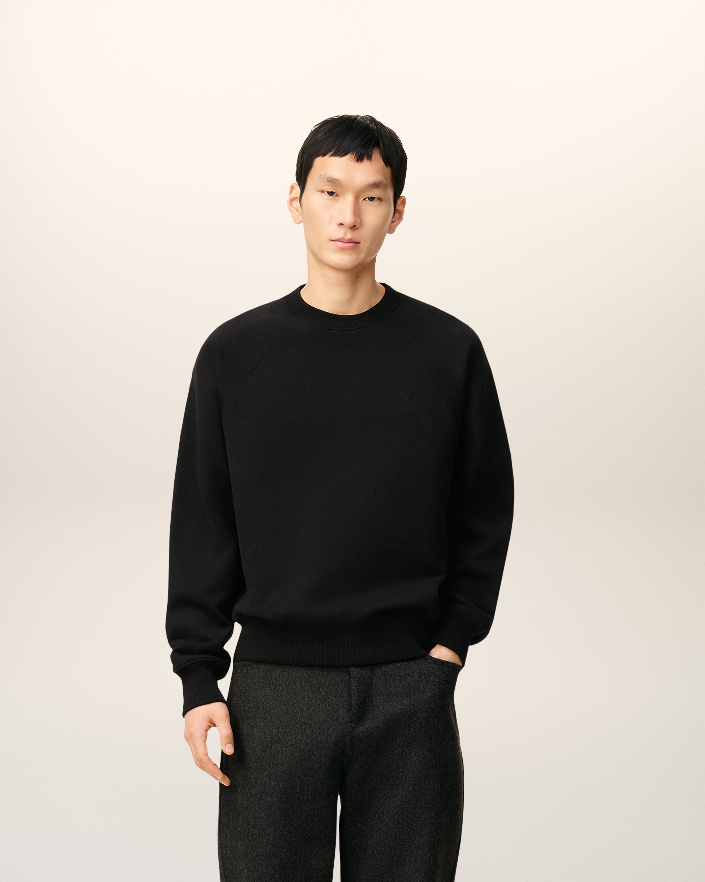 Black Cotton Ami De Coeur Sweatshirt BLACK