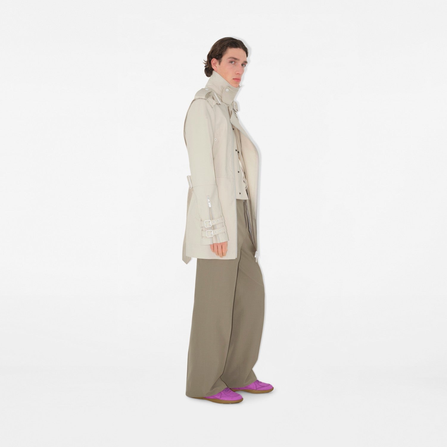 Bonded Cotton Trench Jacket - Sail