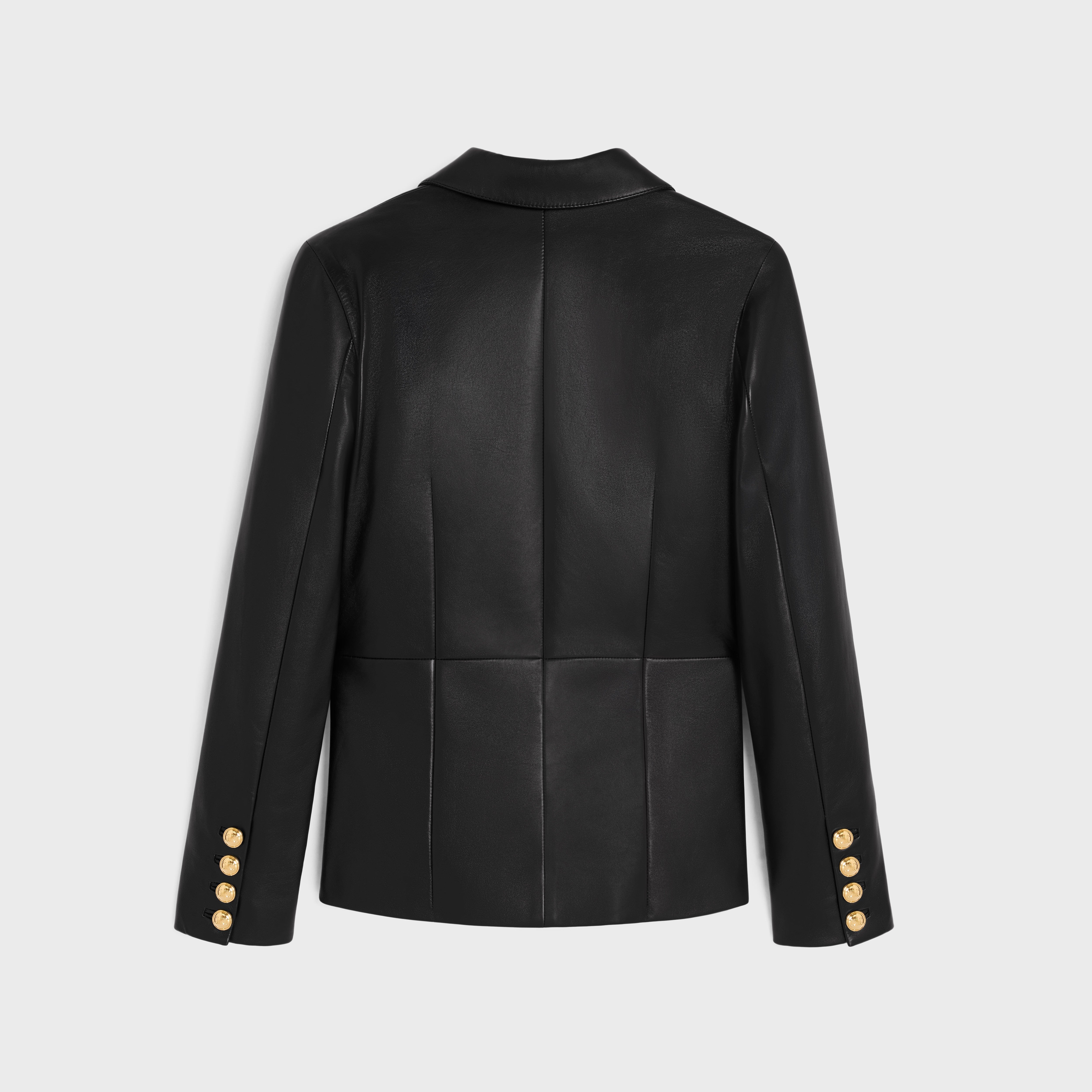 TAILORED JACKET IN SOFT LAMBSKIN - BLACK