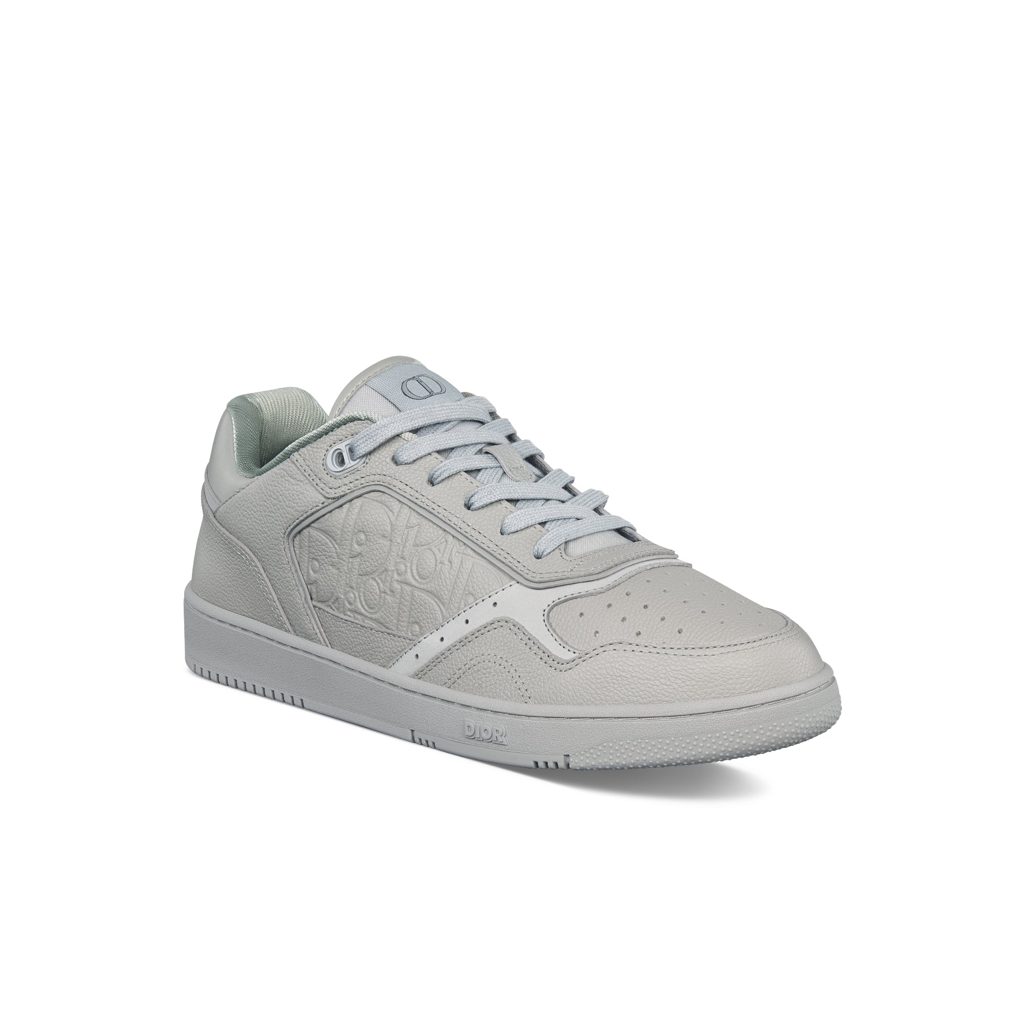 B27 Low-Top Sneaker - Gray Grained Calfskin and Gray Dior Gravity Leather