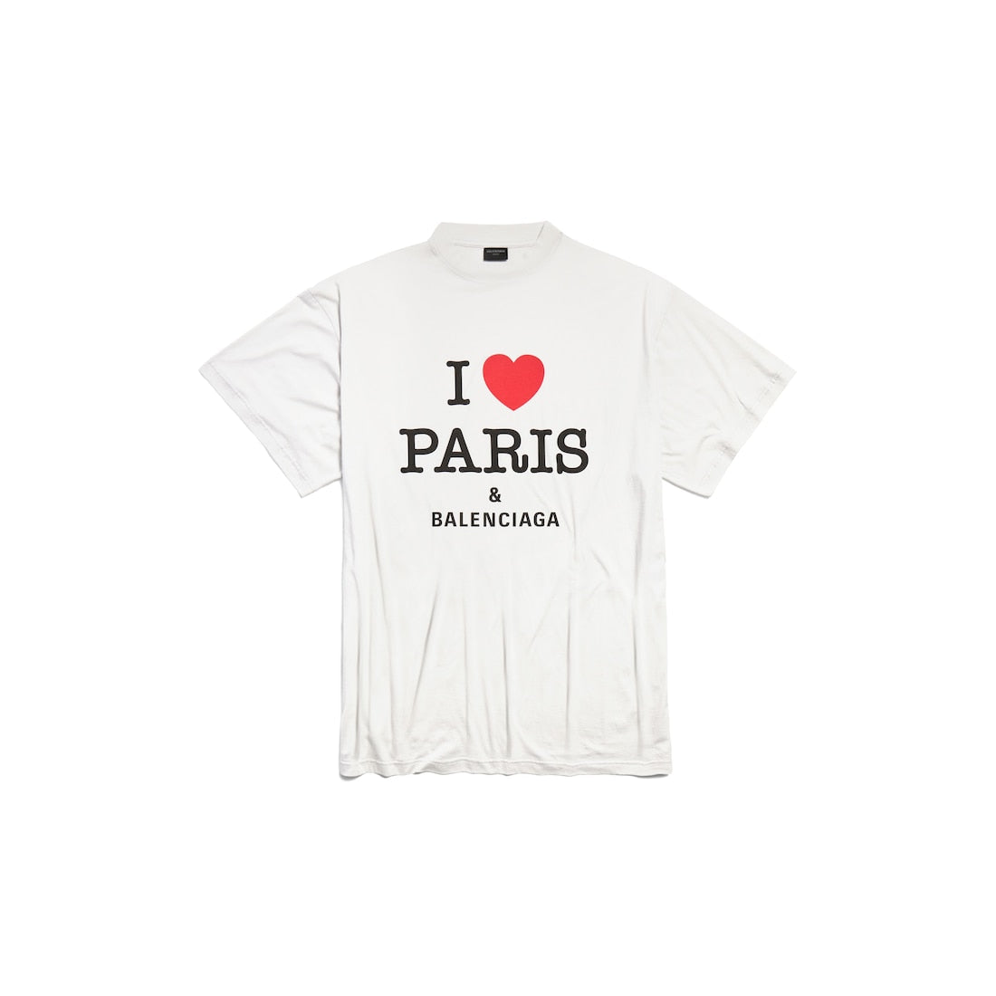 I Love Paris & Balenciaga T-shirt Oversized in White