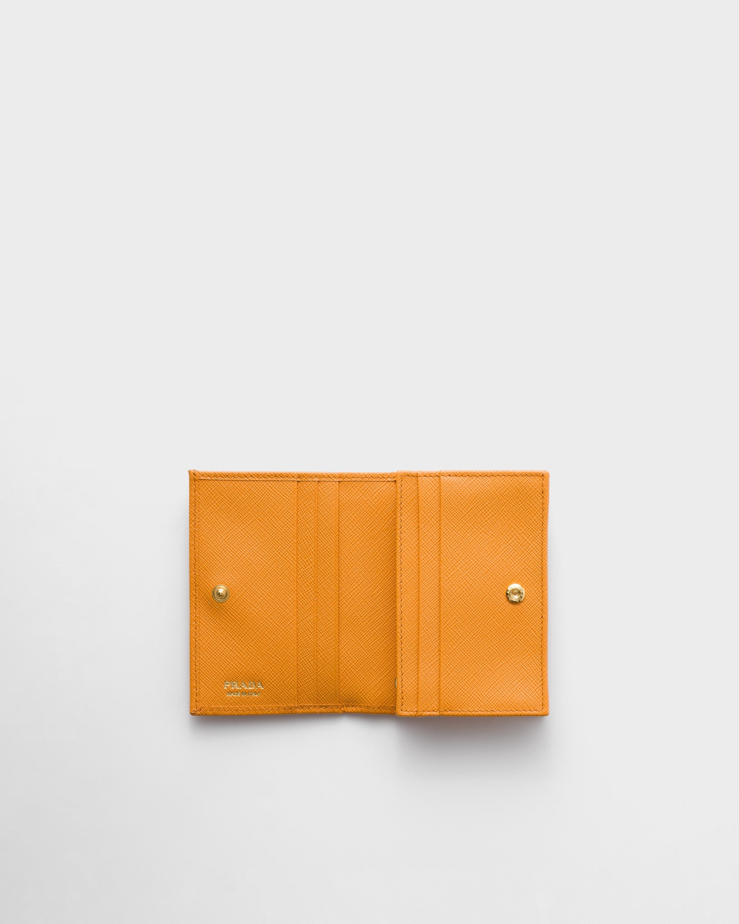 Small Saffiano Leather Wallet Amber