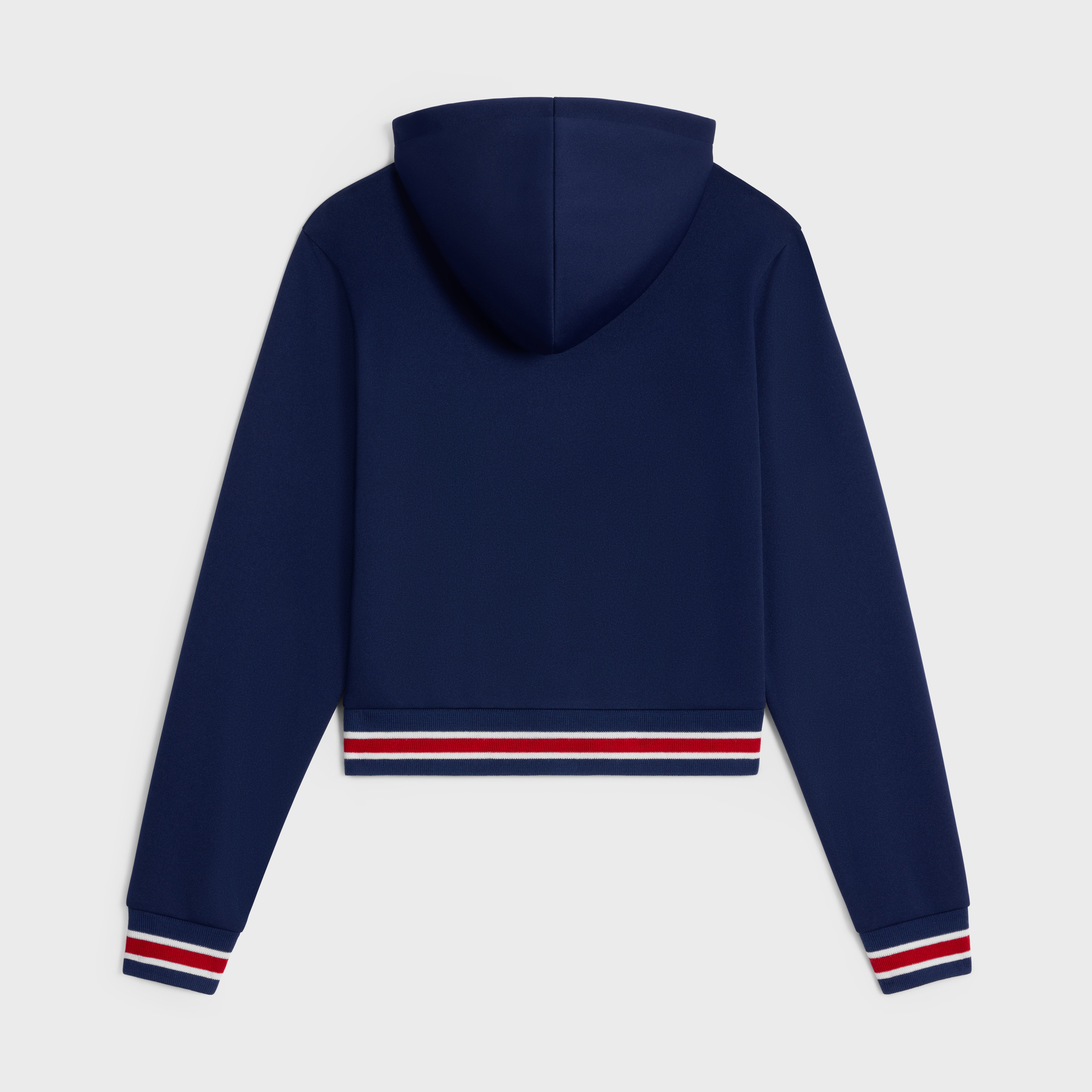 TRACKSUIT JACKET IN DOUBLE FACE JERSEY - NAVY / RED / OFF WHITE