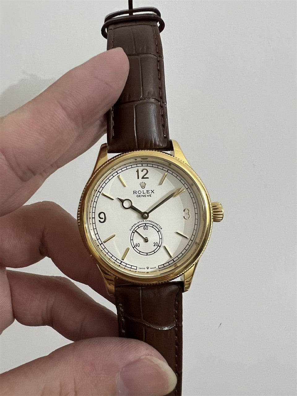 Rolex 1908 40mm White Dial Gold