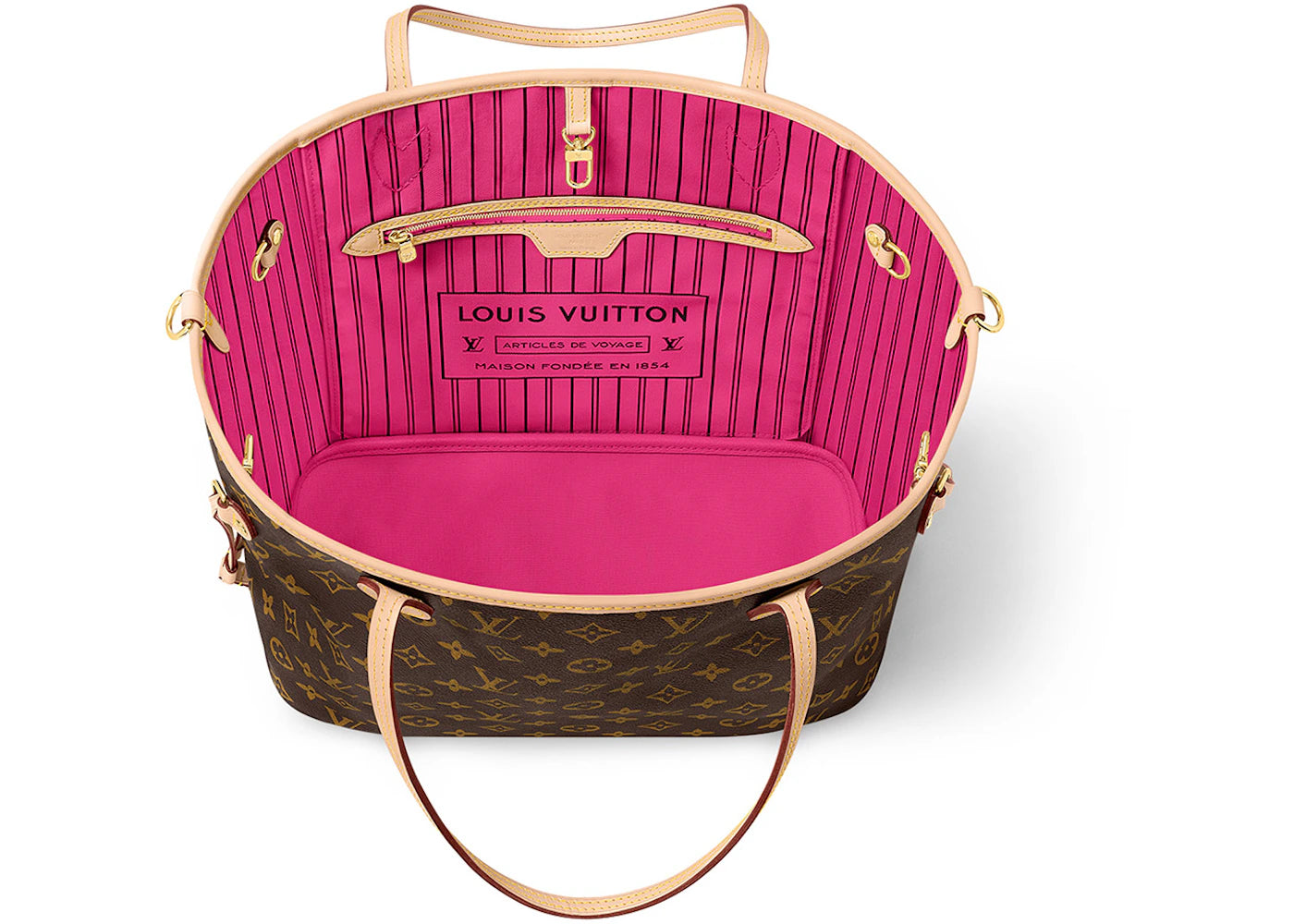 Louis Vuitton Neverfull Bandouliere MM Inside Out Monogram/Rose Pondichery