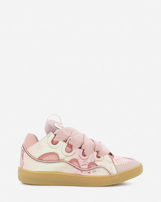 CURB SNEAKERS IN METALLIC LEATHER - DUSTY ROSE