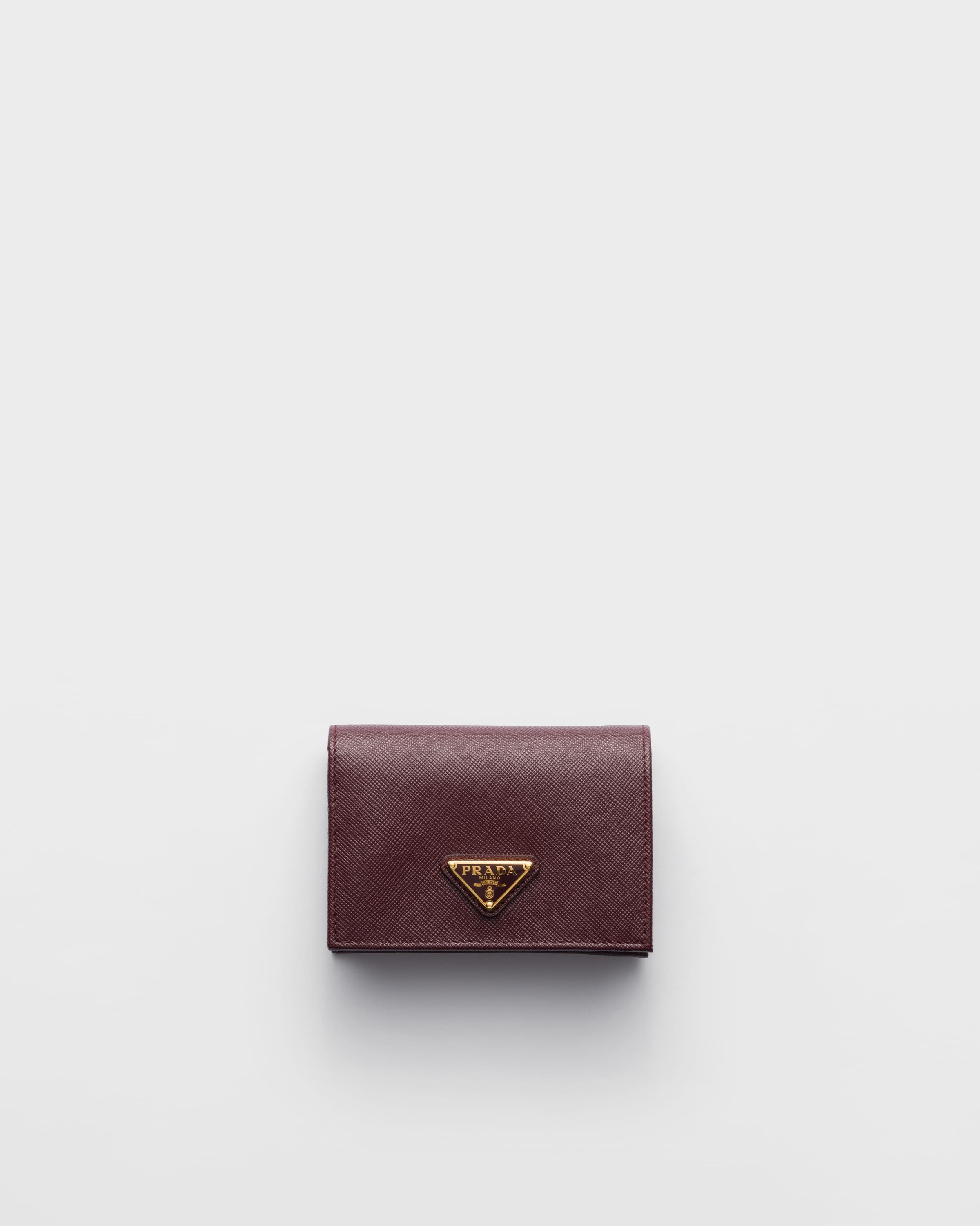 Small Saffiano Leather Wallet Burgundy