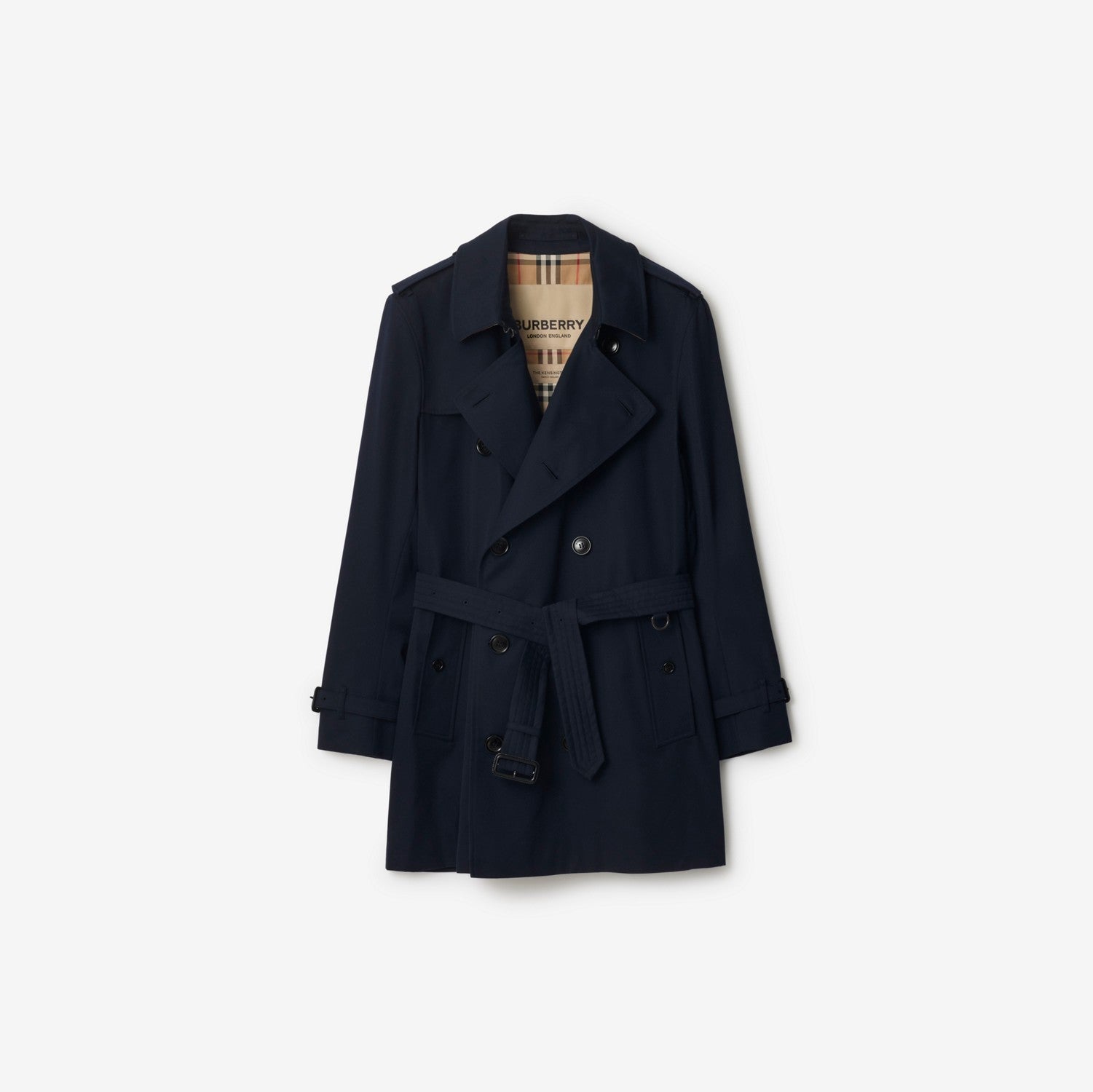 Short Kensington Heritage Trench Coat - Coal blue